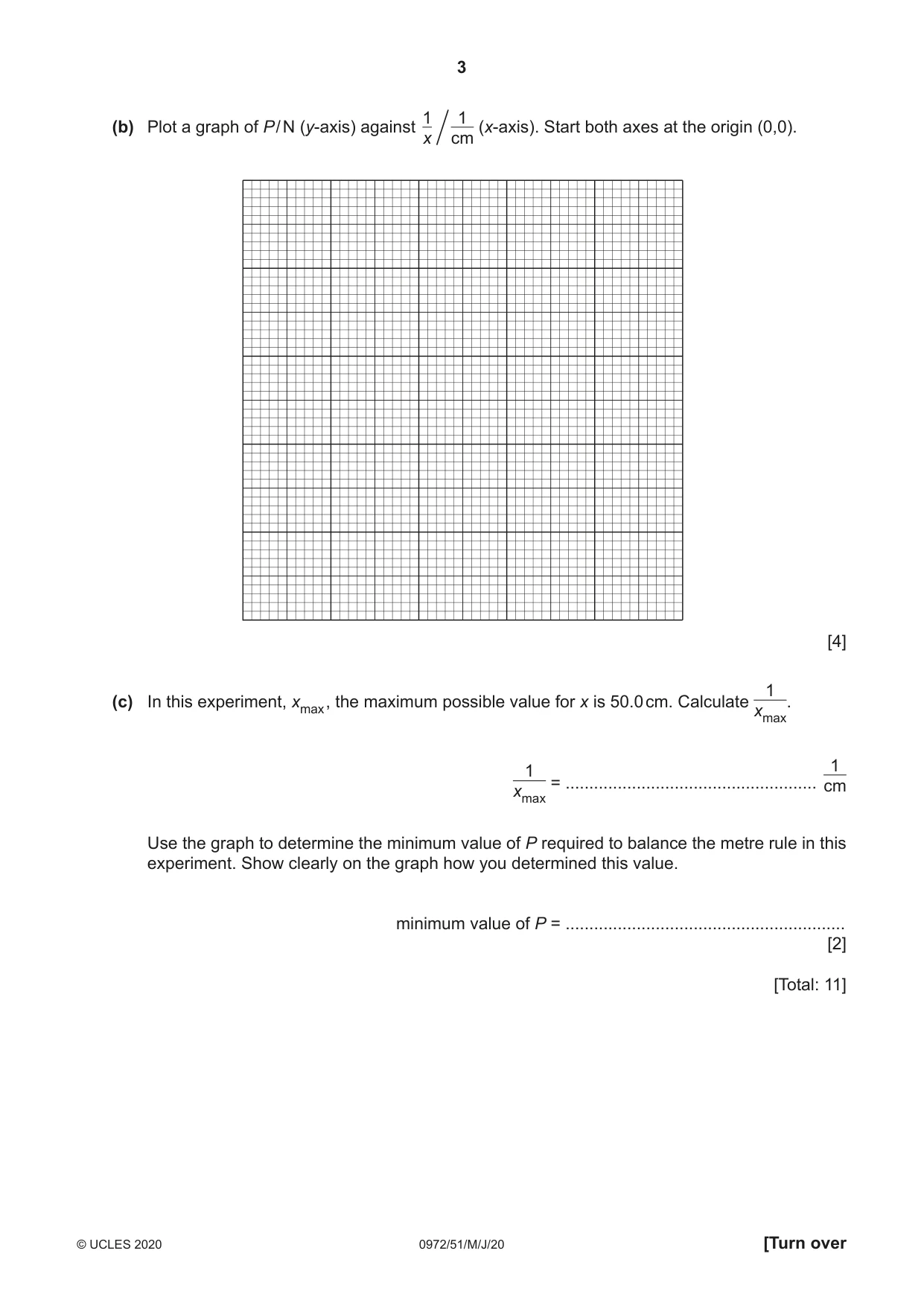 Cambridge IGCSE Physics (9-1) 0972 2020 May/June Paper 5 · Variant 1 question paper, page 3 of 12