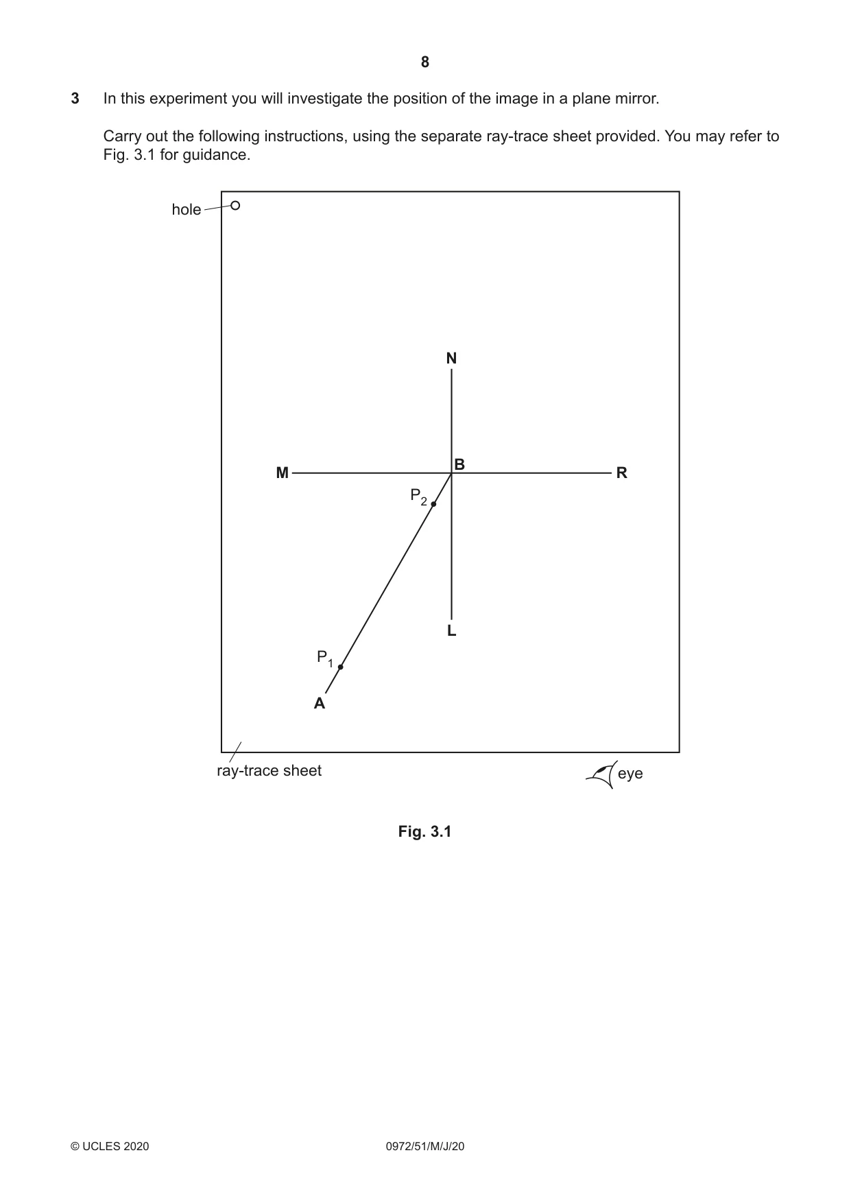 Cambridge IGCSE Physics (9-1) 0972 2020 May/June Paper 5 · Variant 1 question paper, page 8 of 12