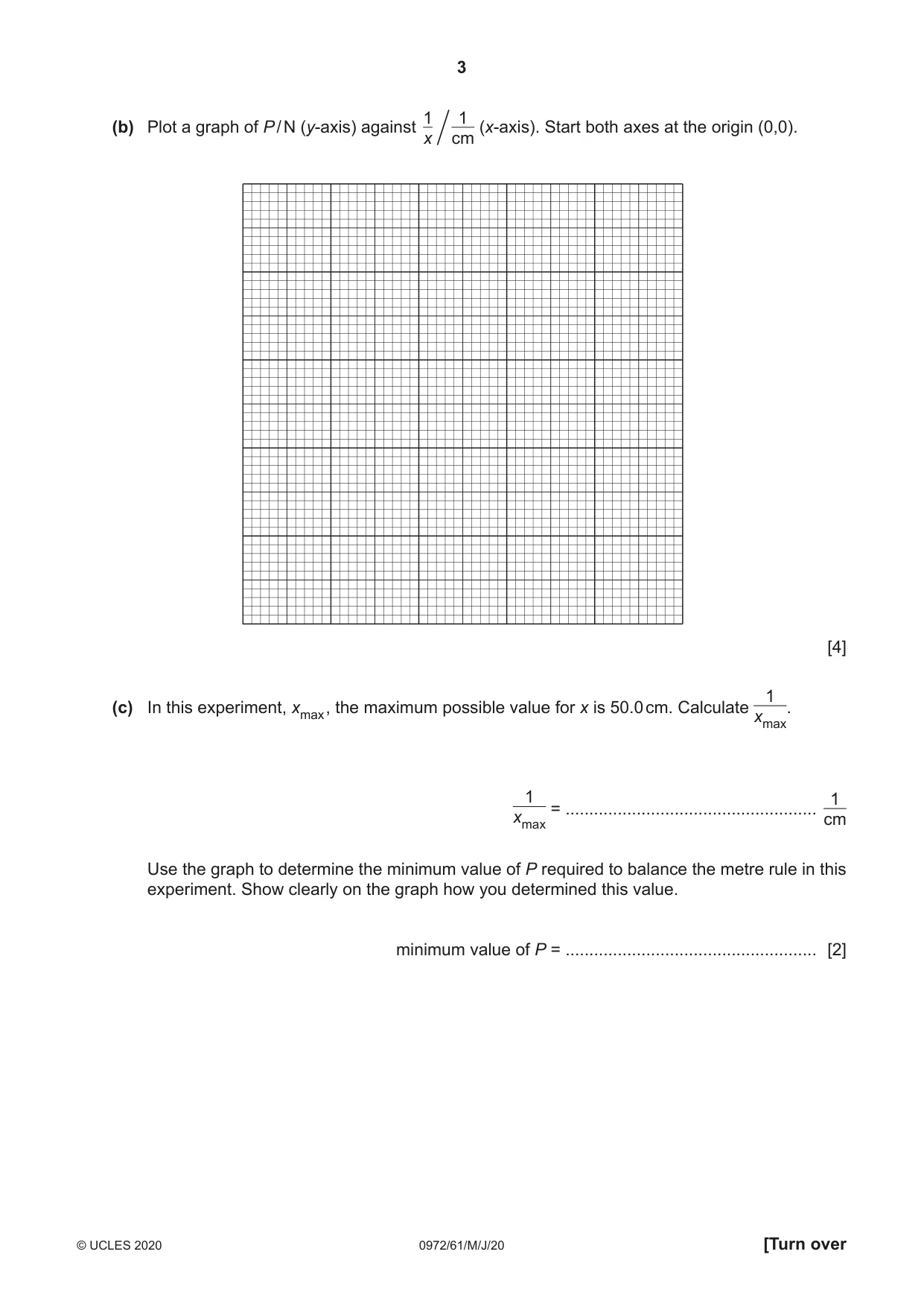 Cambridge IGCSE Physics (9-1) 0972 2020 May/June Paper 6 · Variant 1 question paper, page 3 of 12