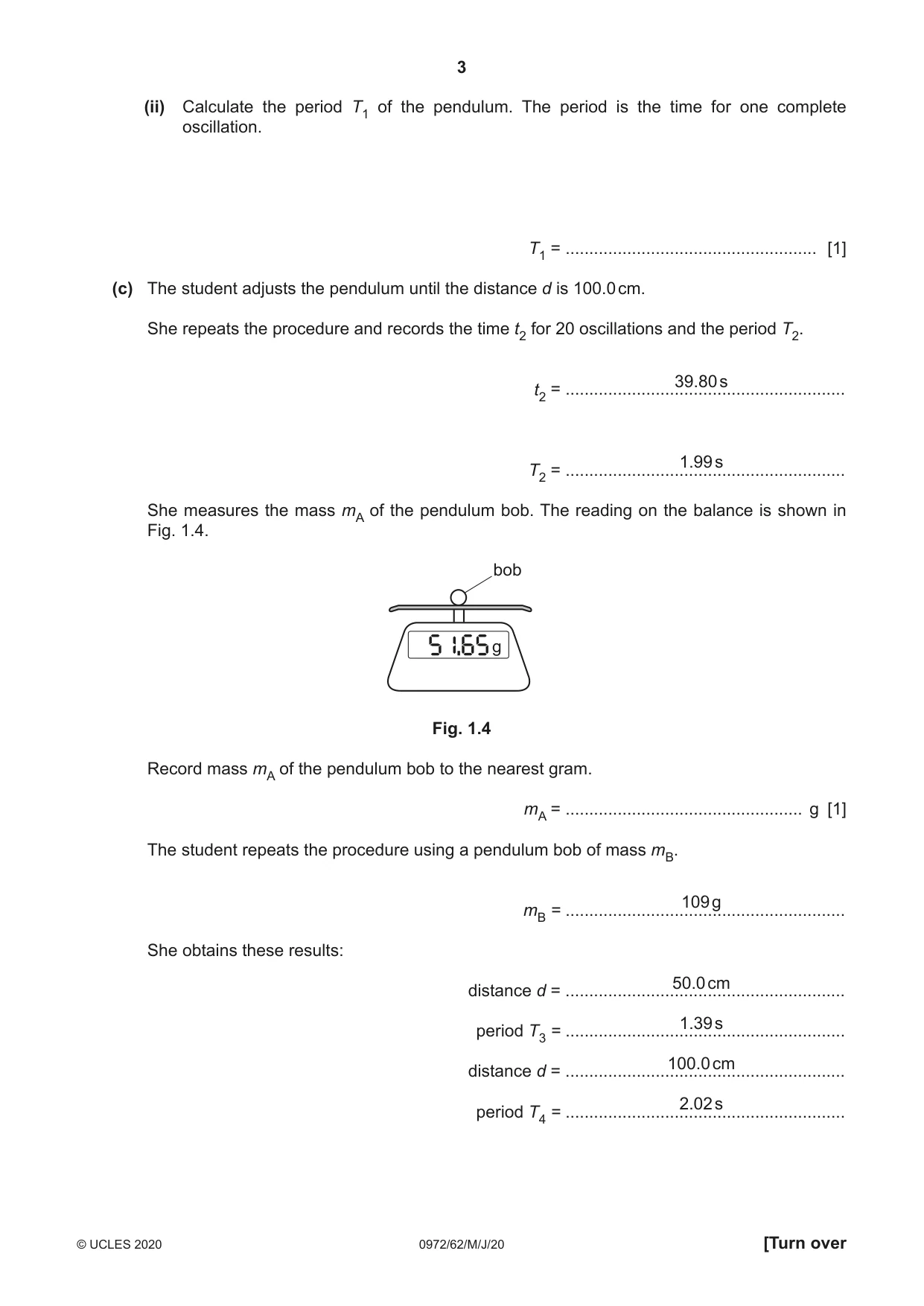 Cambridge IGCSE Physics (9-1) 0972 2020 May/June Paper 6 · Variant 2 question paper, page 3 of 12