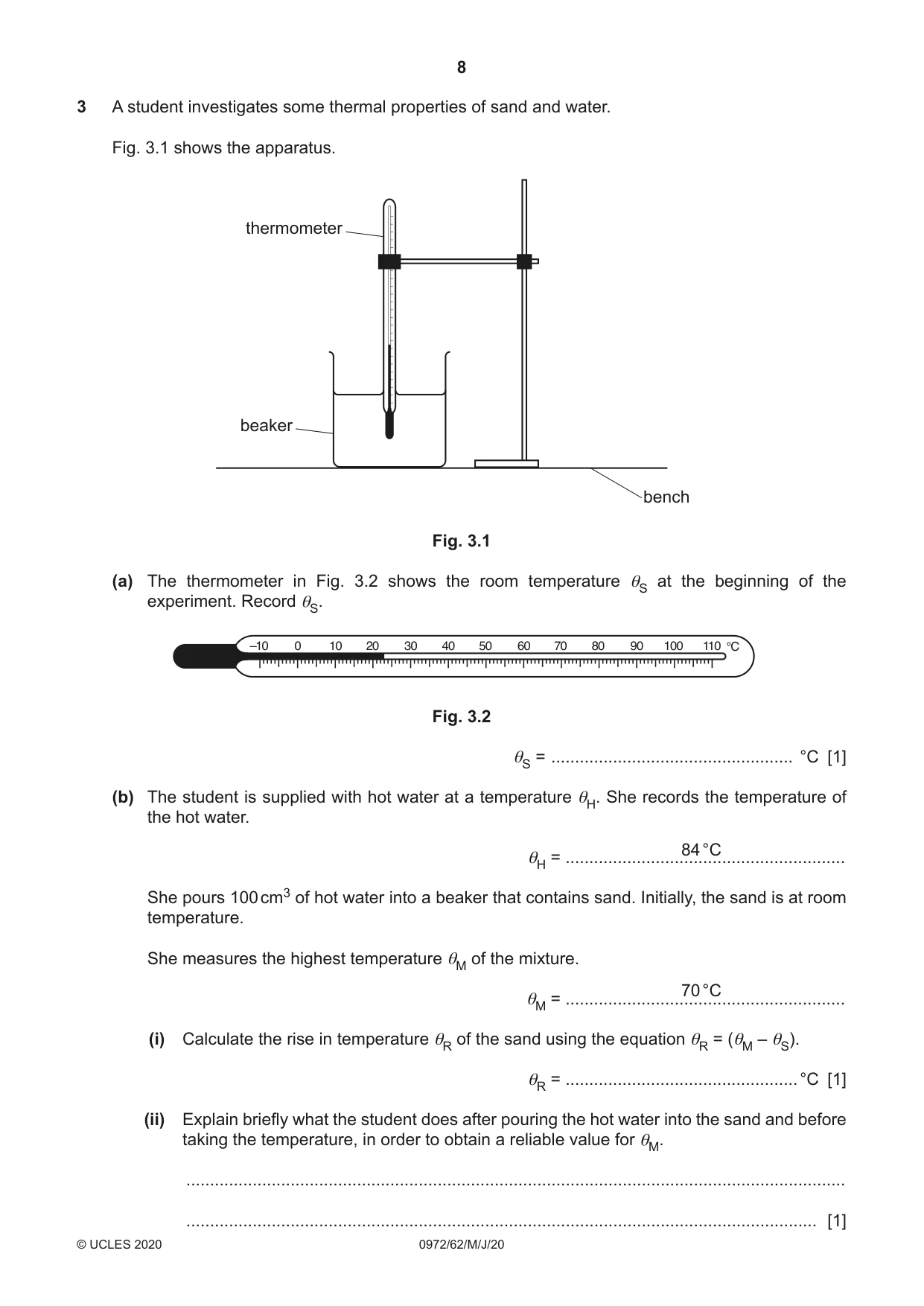 Cambridge IGCSE Physics (9-1) 0972 2020 May/June Paper 6 · Variant 2 question paper, page 8 of 12