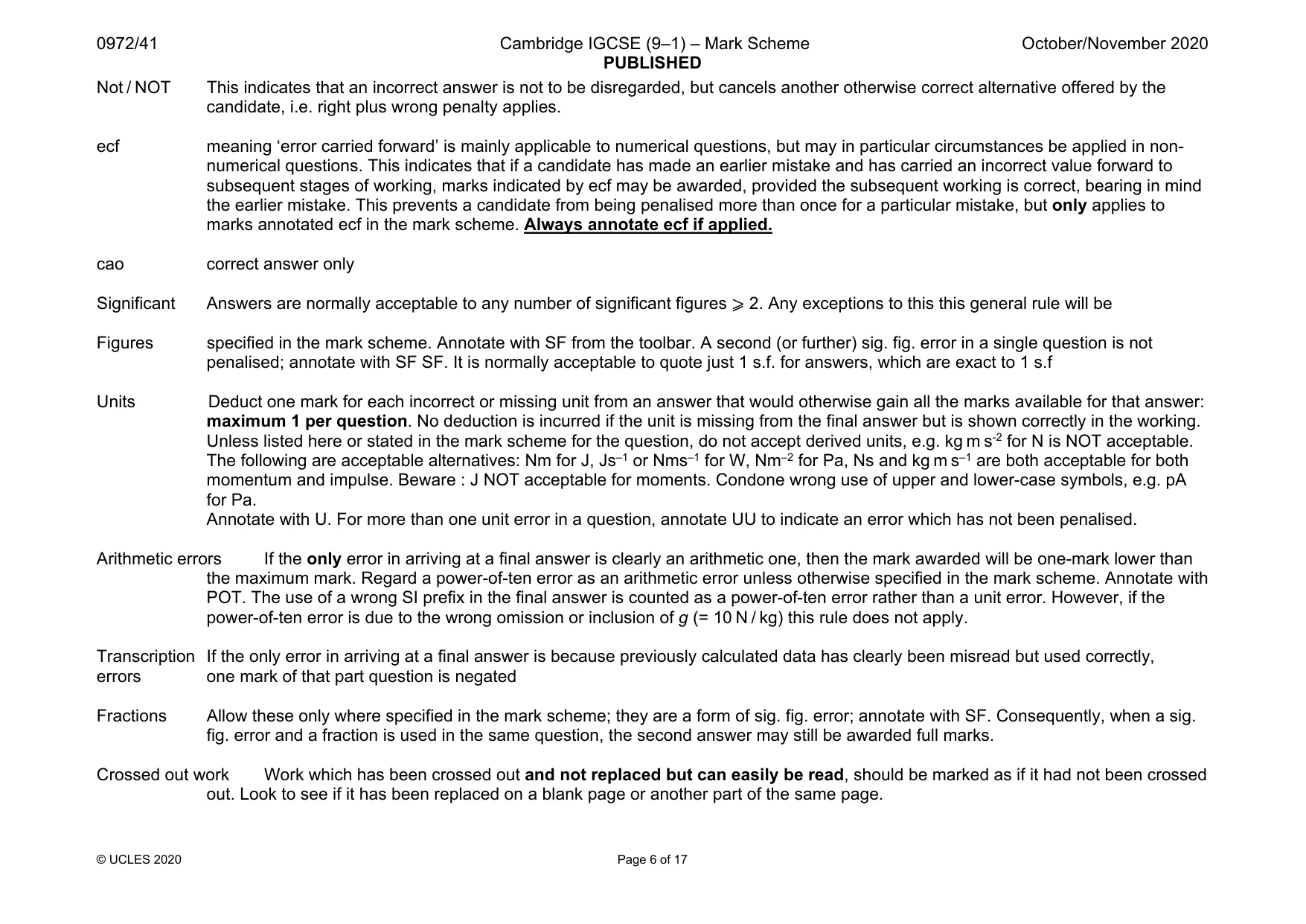 Mark scheme, page 6 of 17