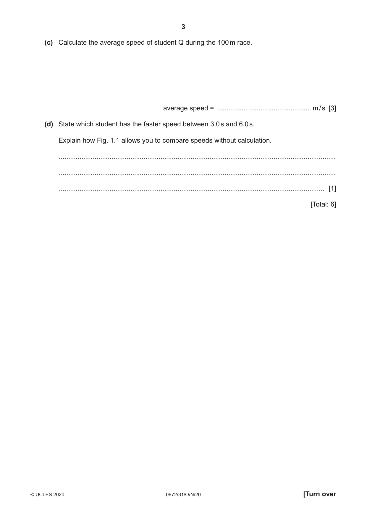 Cambridge IGCSE Physics (9-1) 0972 2020 Oct/Nov Paper 3 · Variant 1 question paper, page 3 of 20