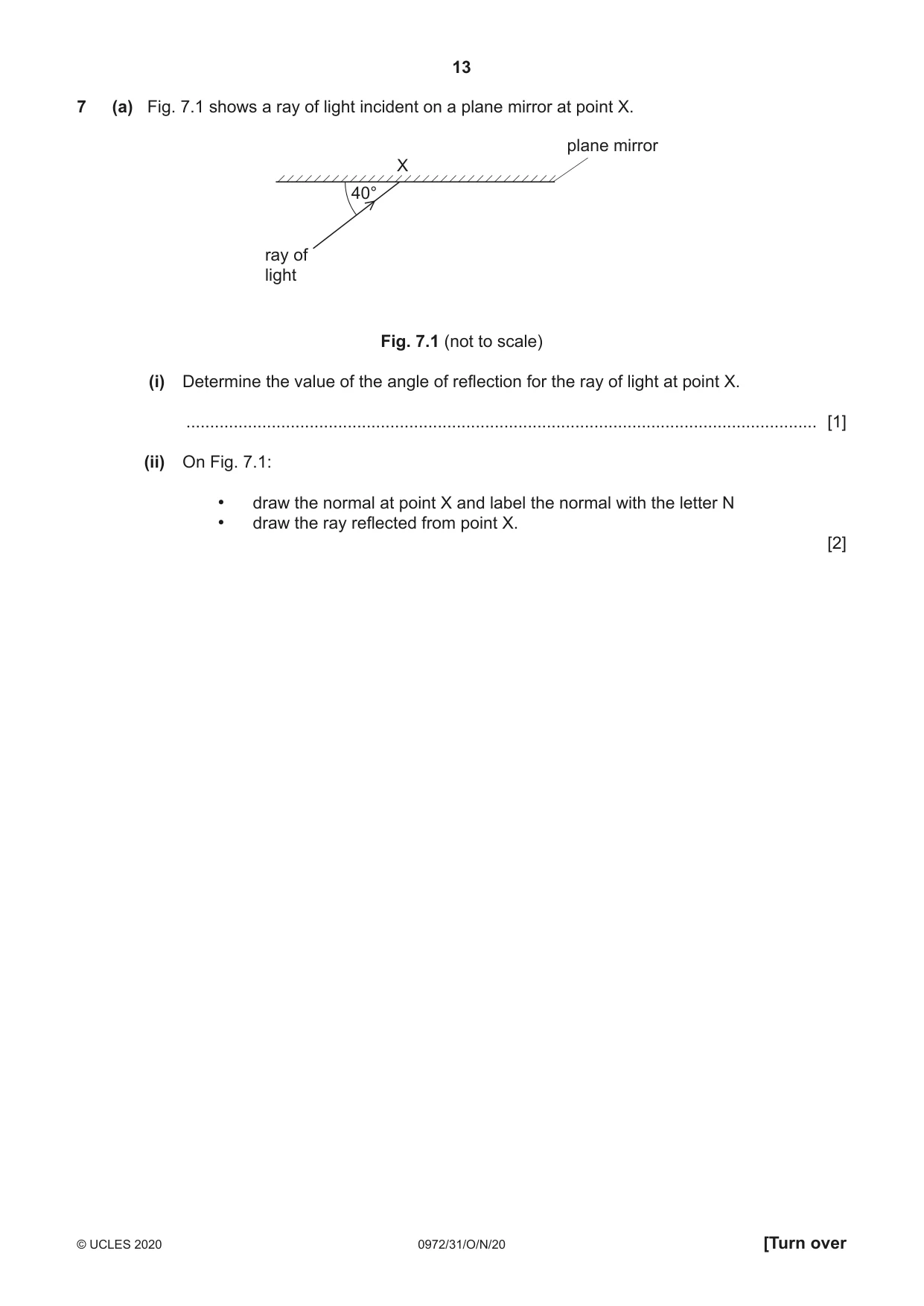 Cambridge IGCSE Physics (9-1) 0972 2020 Oct/Nov Paper 3 · Variant 1 question paper, page 13 of 20