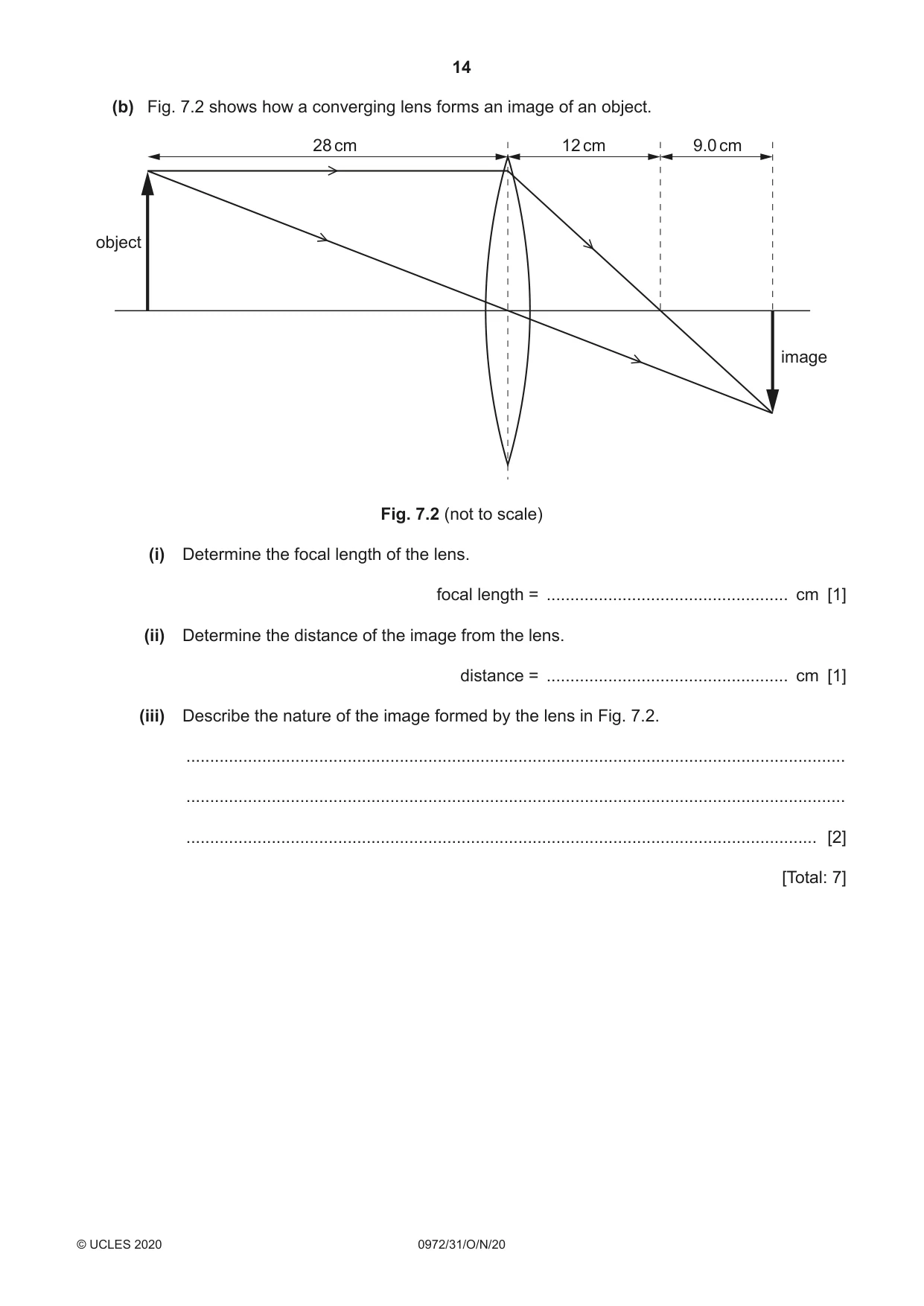 Cambridge IGCSE Physics (9-1) 0972 2020 Oct/Nov Paper 3 · Variant 1 question paper, page 14 of 20