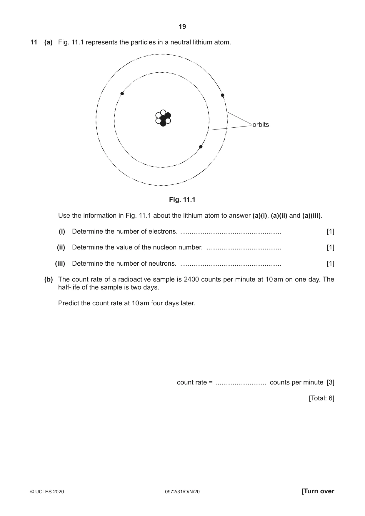 Cambridge IGCSE Physics (9-1) 0972 2020 Oct/Nov Paper 3 · Variant 1 question paper, page 19 of 20
