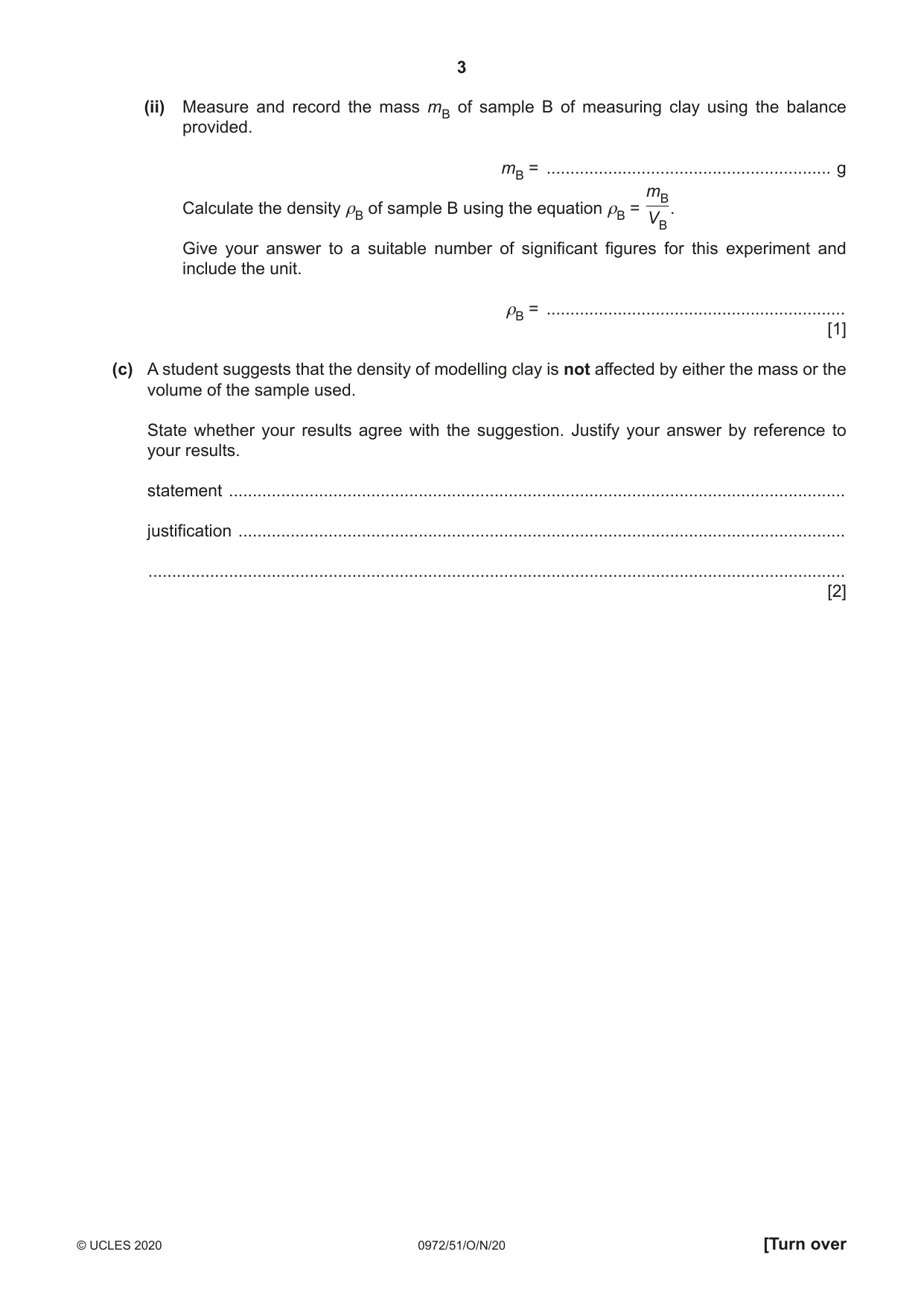 Cambridge IGCSE Physics (9-1) 0972 2020 Oct/Nov Paper 5 · Variant 1 question paper, page 3 of 12