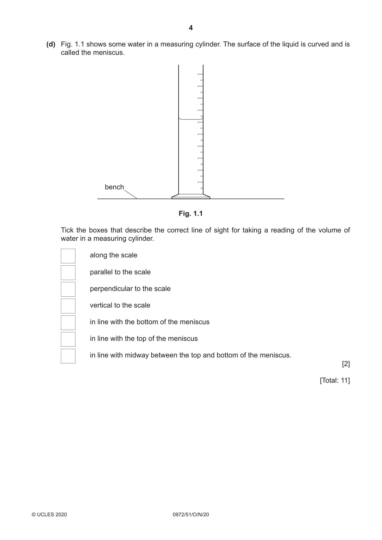 Cambridge IGCSE Physics (9-1) 0972 2020 Oct/Nov Paper 5 · Variant 1 question paper, page 4 of 12