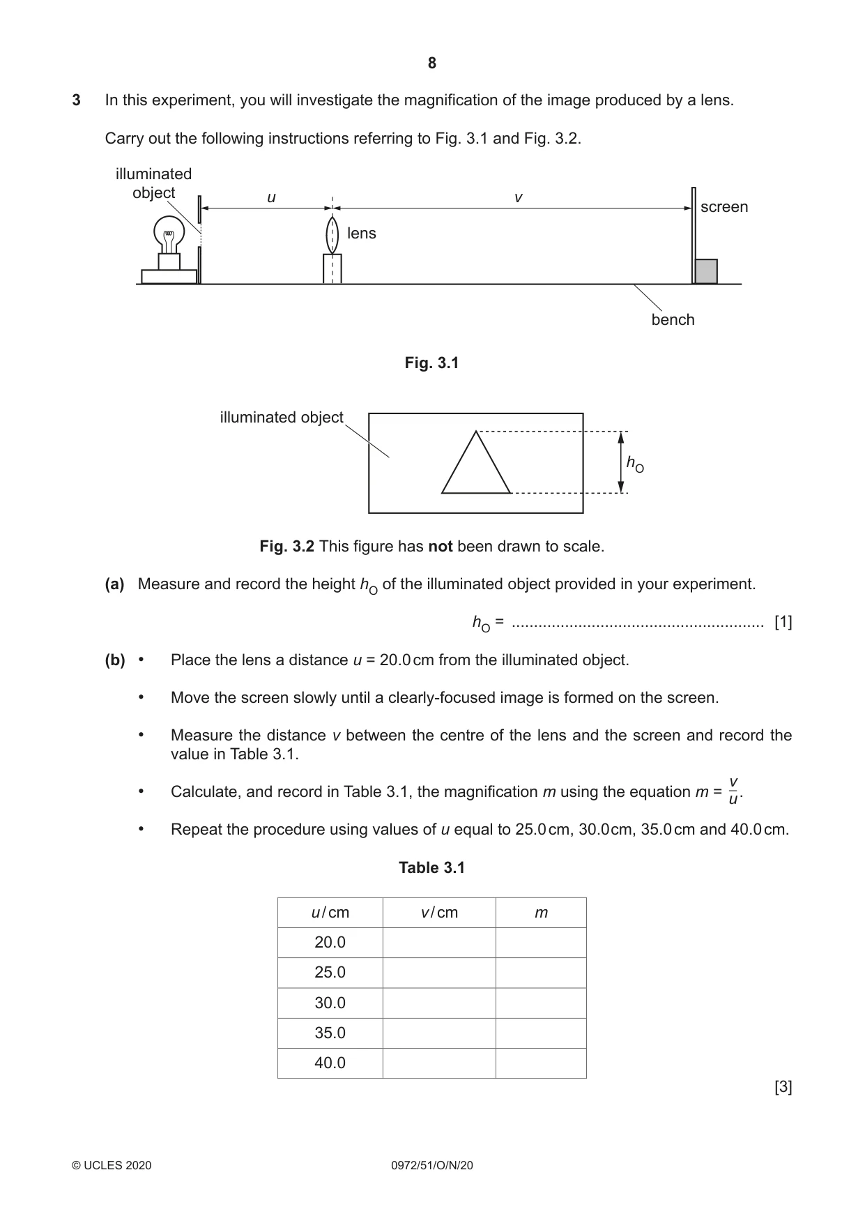 Cambridge IGCSE Physics (9-1) 0972 2020 Oct/Nov Paper 5 · Variant 1 question paper, page 8 of 12
