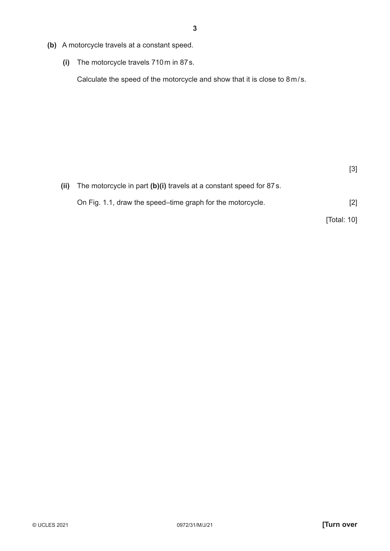 Cambridge IGCSE Physics (9-1) 0972 2021 May/June Paper 3 · Variant 1 question paper, page 3 of 16
