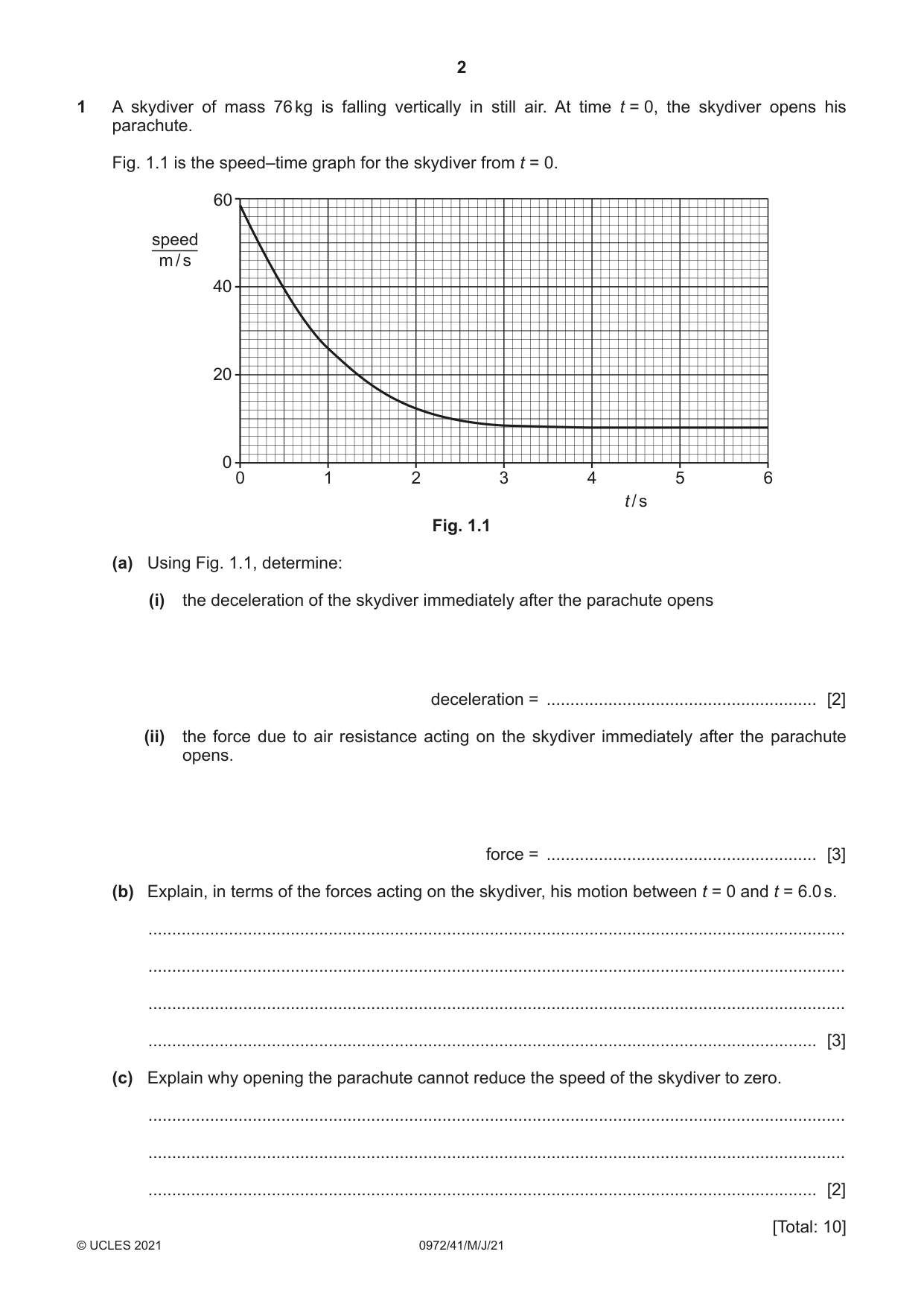 Cambridge IGCSE Physics (9-1) 0972 2021 May/June Paper 4 · Variant 1 question paper, page 2 of 16