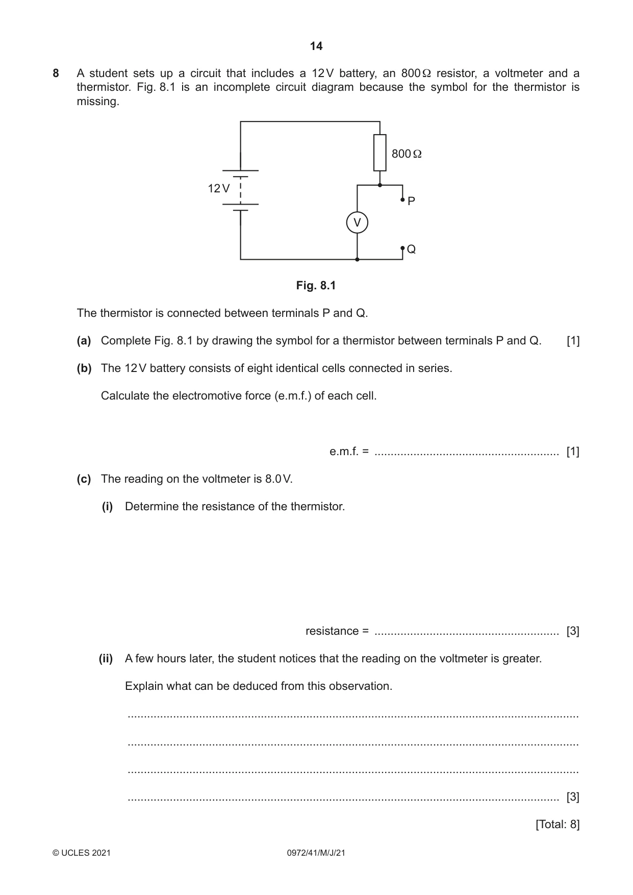 Cambridge IGCSE Physics (9-1) 0972 2021 May/June Paper 4 · Variant 1 question paper, page 14 of 16