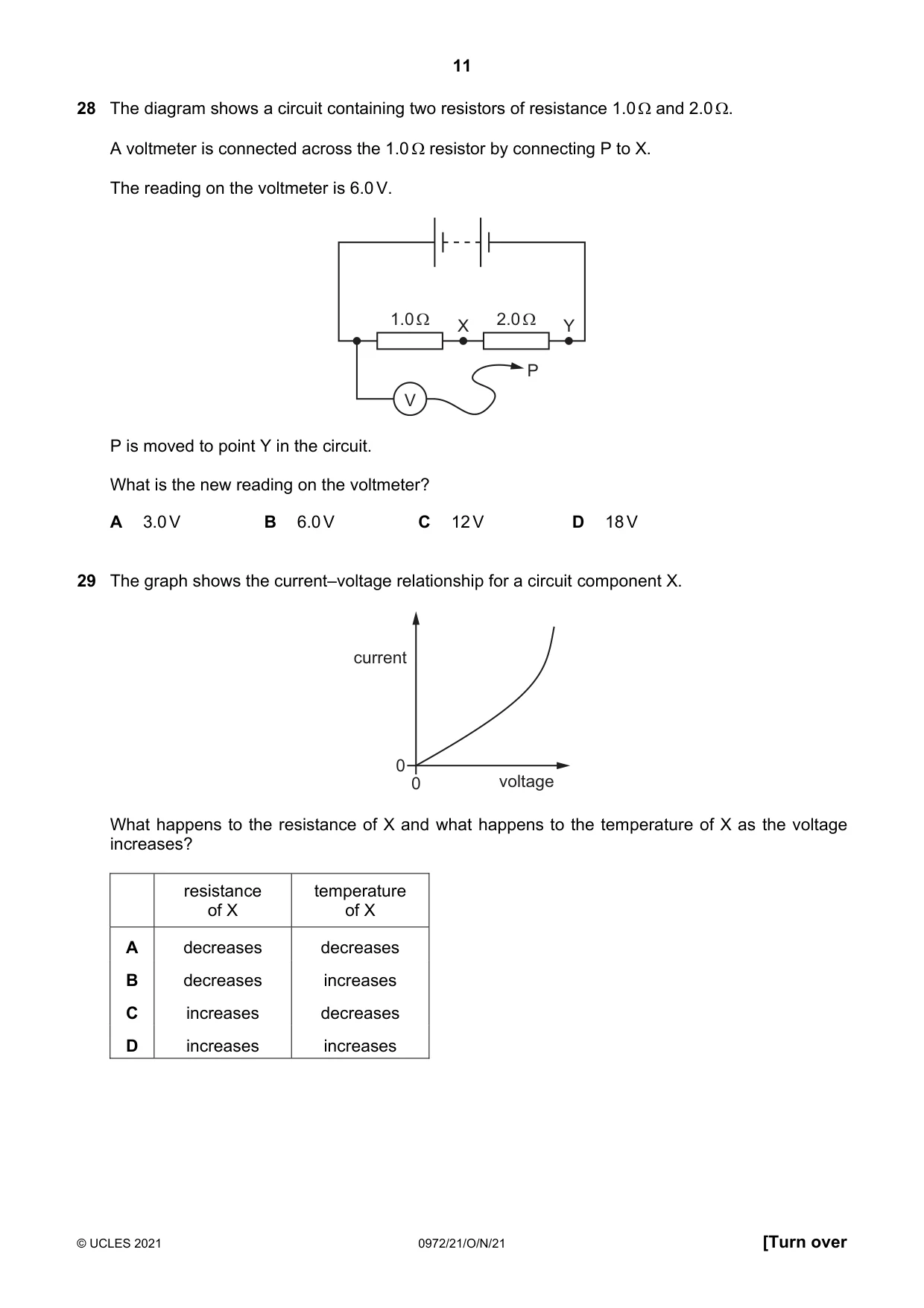 Cambridge IGCSE Physics (9-1) 0972 2021 Oct/Nov Paper 2 · Variant 1 question paper, page 11 of 16