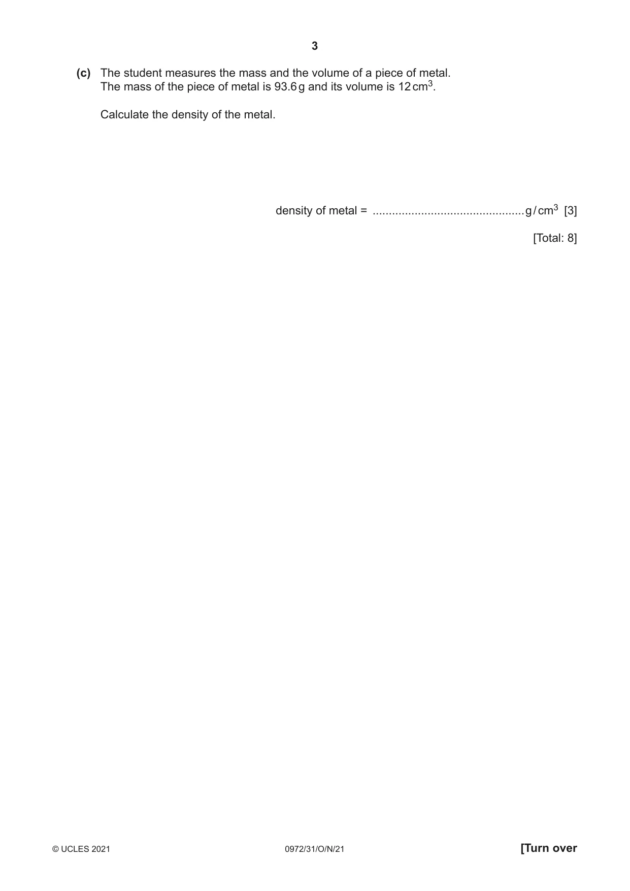 Cambridge IGCSE Physics (9-1) 0972 2021 Oct/Nov Paper 3 · Variant 1 question paper, page 3 of 16