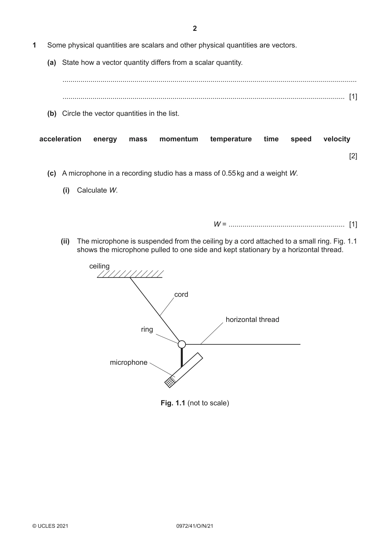 Cambridge IGCSE Physics (9-1) 0972 2021 Oct/Nov Paper 4 · Variant 1 question paper, page 2 of 20