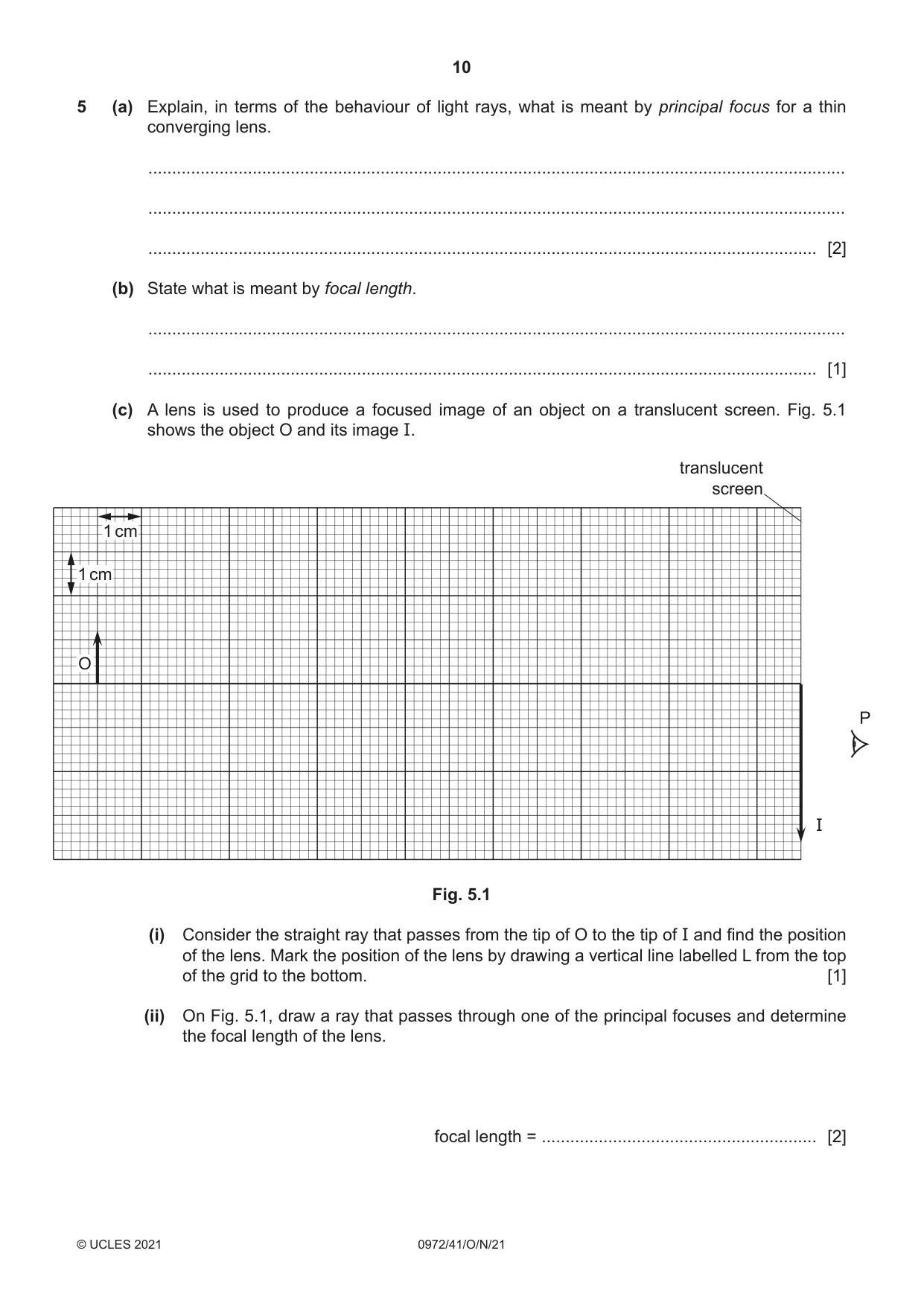 Cambridge IGCSE Physics (9-1) 0972 2021 Oct/Nov Paper 4 · Variant 1 question paper, page 10 of 20