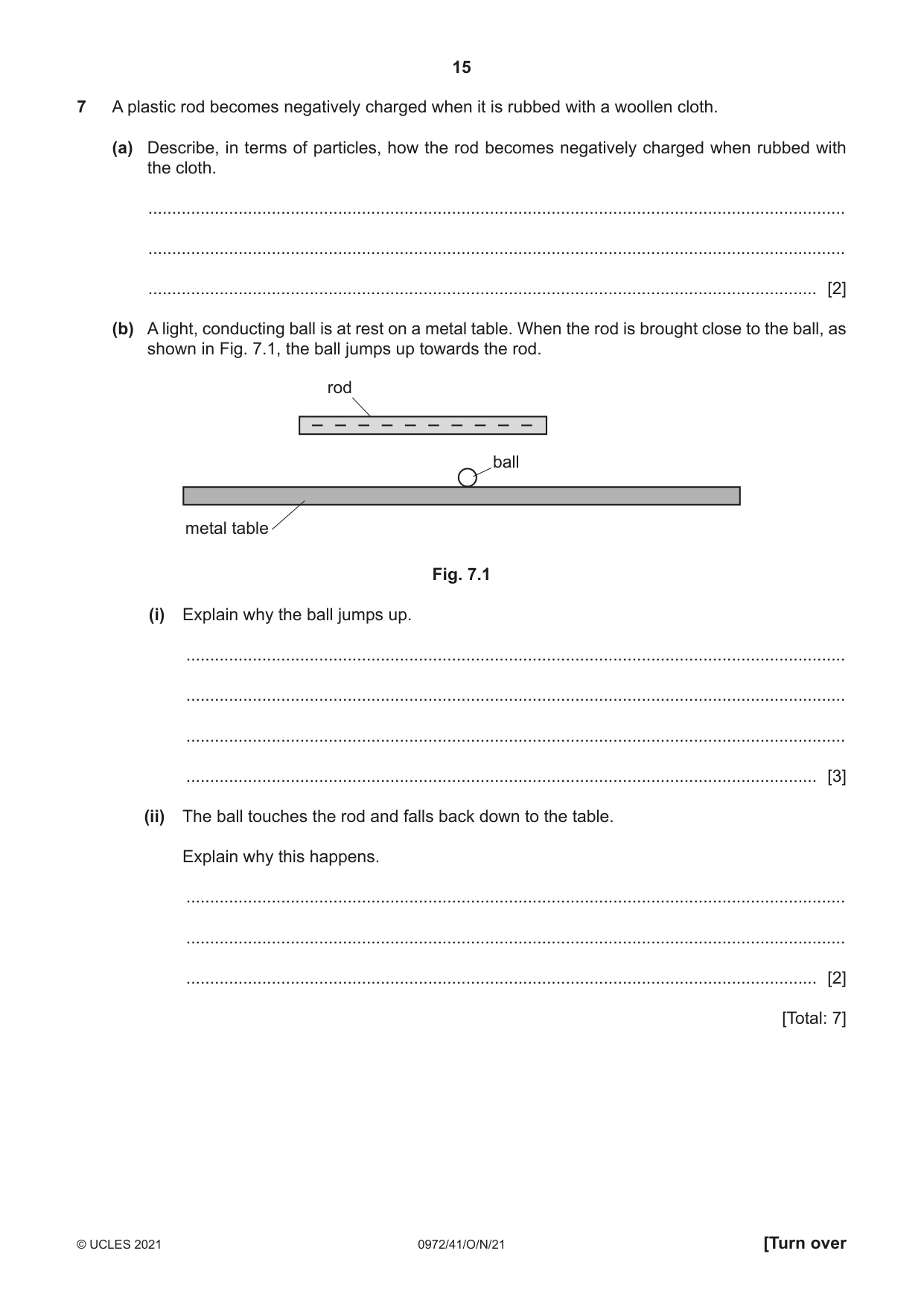 Cambridge IGCSE Physics (9-1) 0972 2021 Oct/Nov Paper 4 · Variant 1 question paper, page 15 of 20