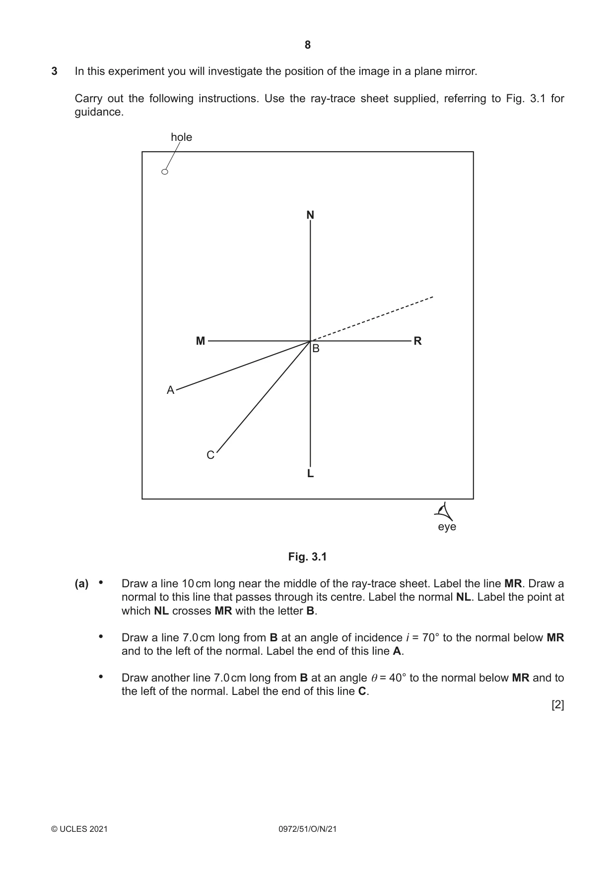 Cambridge IGCSE Physics (9-1) 0972 2021 Oct/Nov Paper 5 · Variant 1 question paper, page 8 of 12