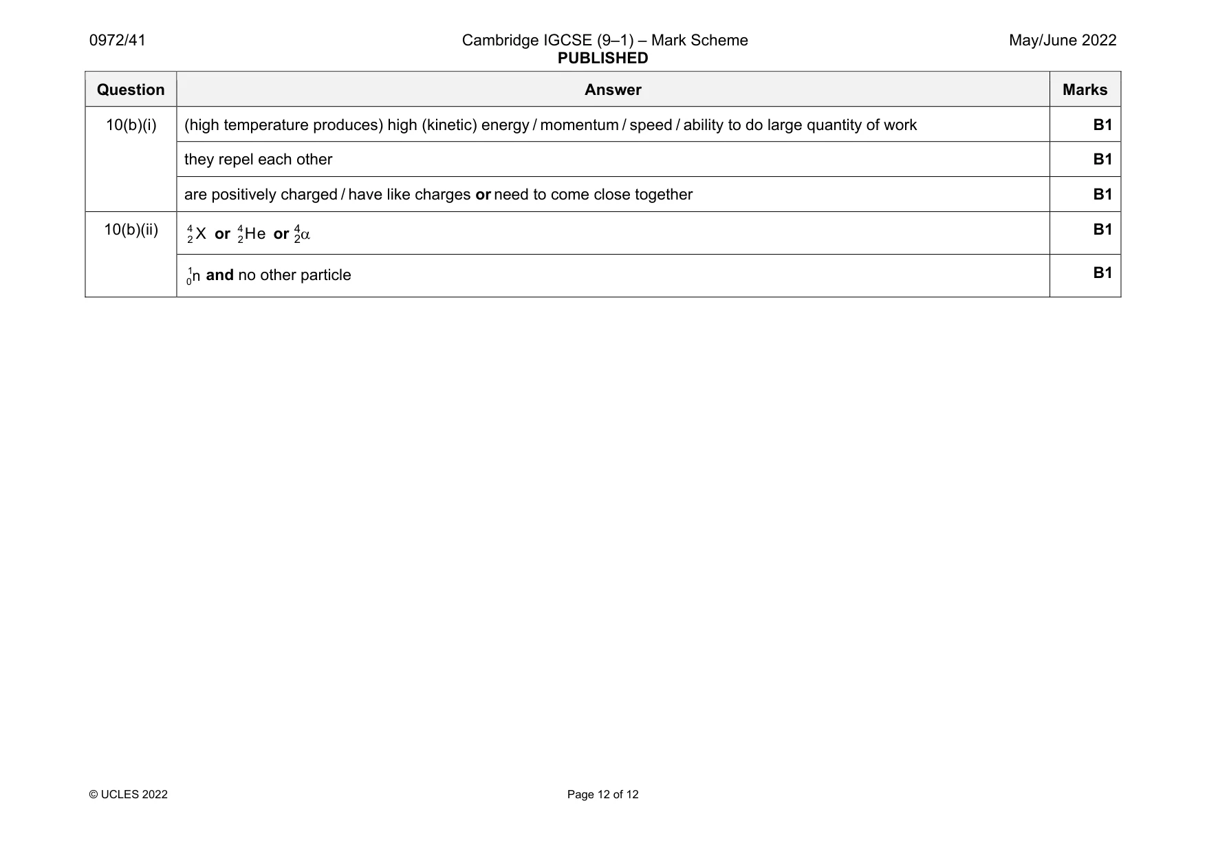 Mark scheme, page 12 of 12