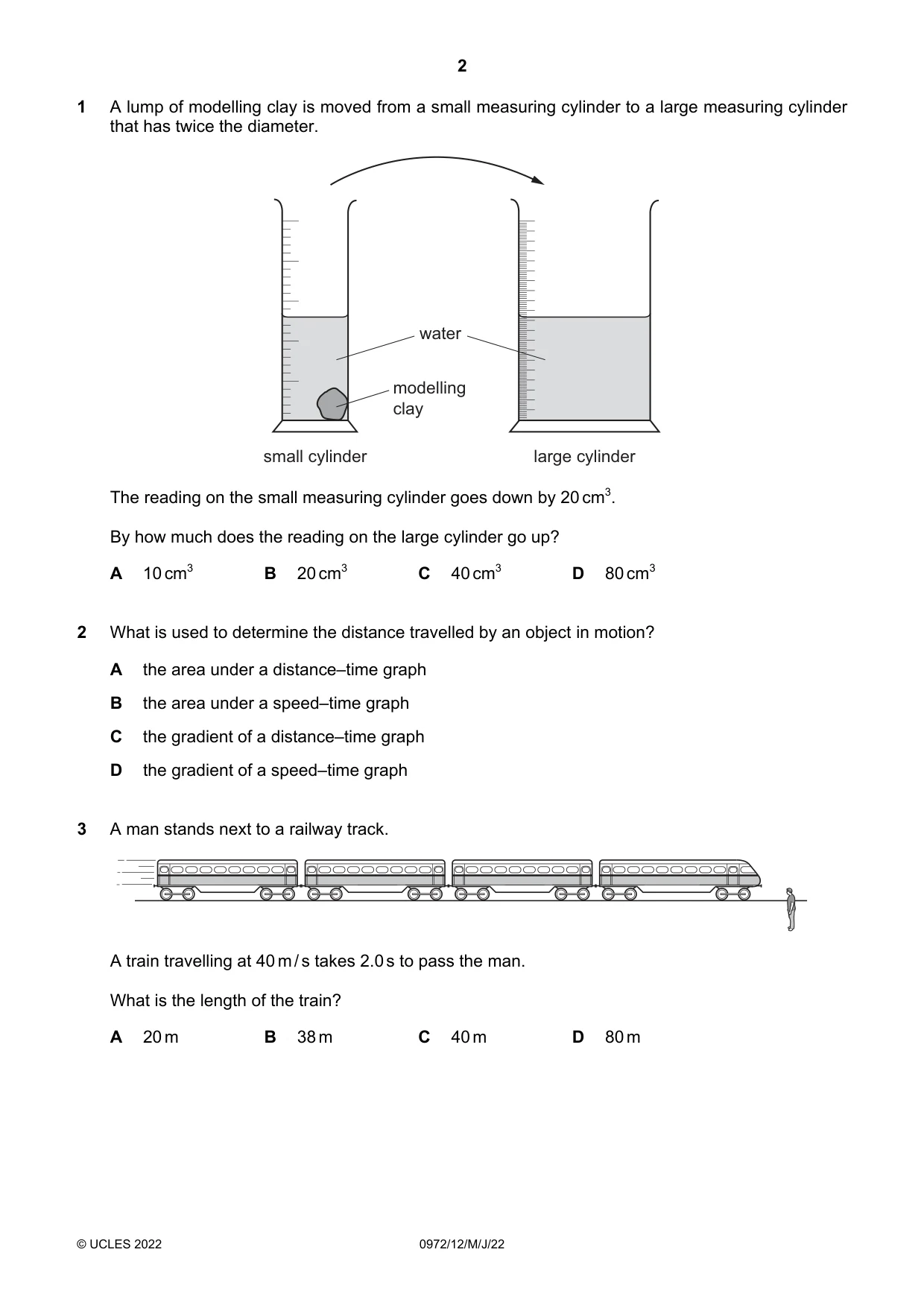 Cambridge IGCSE Physics (9-1) 0972 2022 May/June Paper 1 · Variant 2 question paper, page 2 of 16