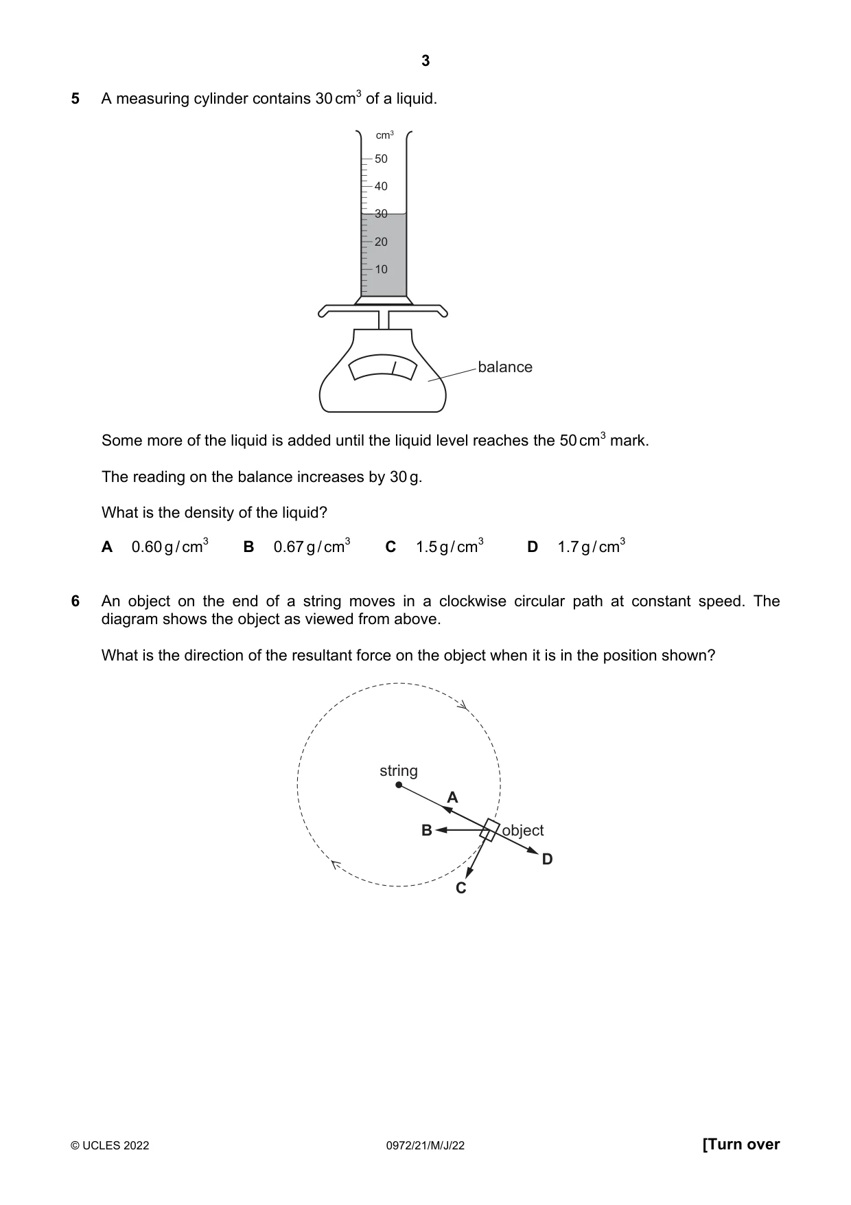 Cambridge IGCSE Physics (9-1) 0972 2022 May/June Paper 2 · Variant 1 question paper, page 3 of 16