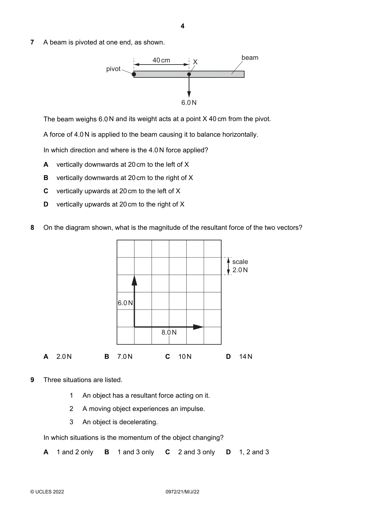Cambridge IGCSE Physics (9-1) 0972 2022 May/June Paper 2 · Variant 1 question paper, page 4 of 16