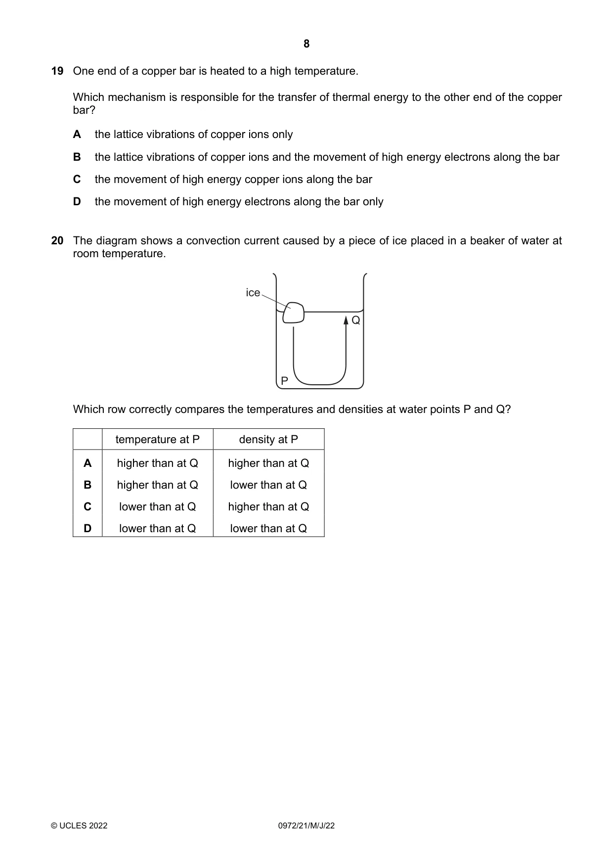 Cambridge IGCSE Physics (9-1) 0972 2022 May/June Paper 2 · Variant 1 question paper, page 8 of 16