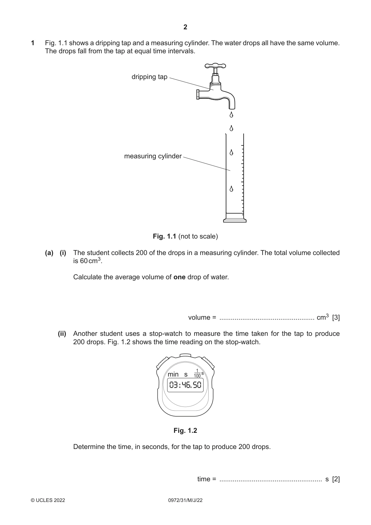 Cambridge IGCSE Physics (9-1) 0972 2022 May/June Paper 3 · Variant 1 question paper, page 2 of 16