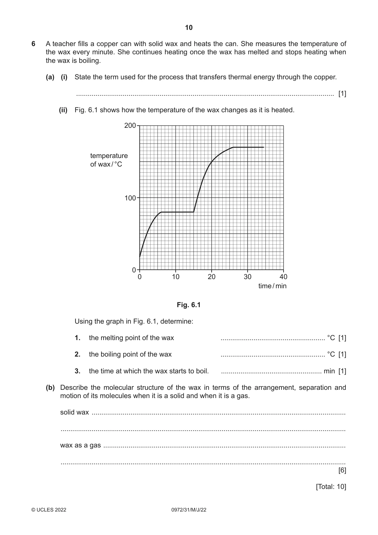 Cambridge IGCSE Physics (9-1) 0972 2022 May/June Paper 3 · Variant 1 question paper, page 10 of 16