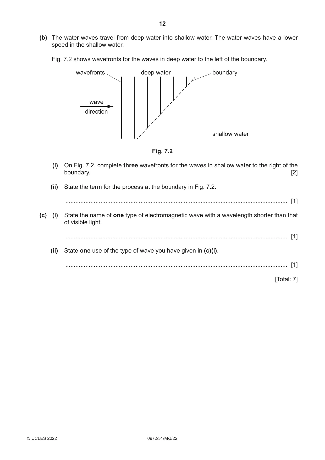 Cambridge IGCSE Physics (9-1) 0972 2022 May/June Paper 3 · Variant 1 question paper, page 12 of 16