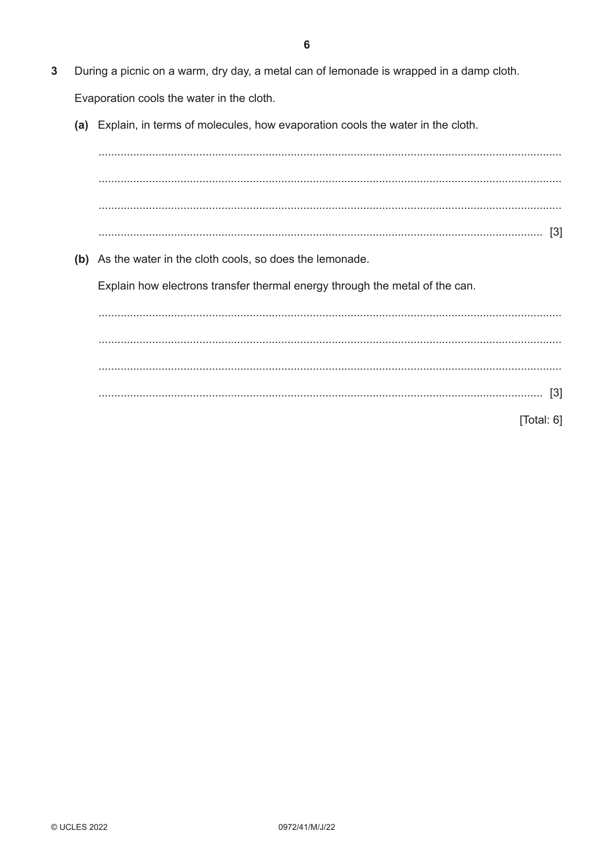 Cambridge IGCSE Physics (9-1) 0972 2022 May/June Paper 4 · Variant 1 question paper, page 6 of 16