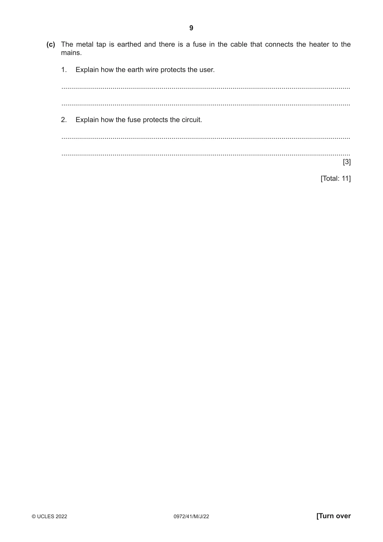 Cambridge IGCSE Physics (9-1) 0972 2022 May/June Paper 4 · Variant 1 question paper, page 9 of 16