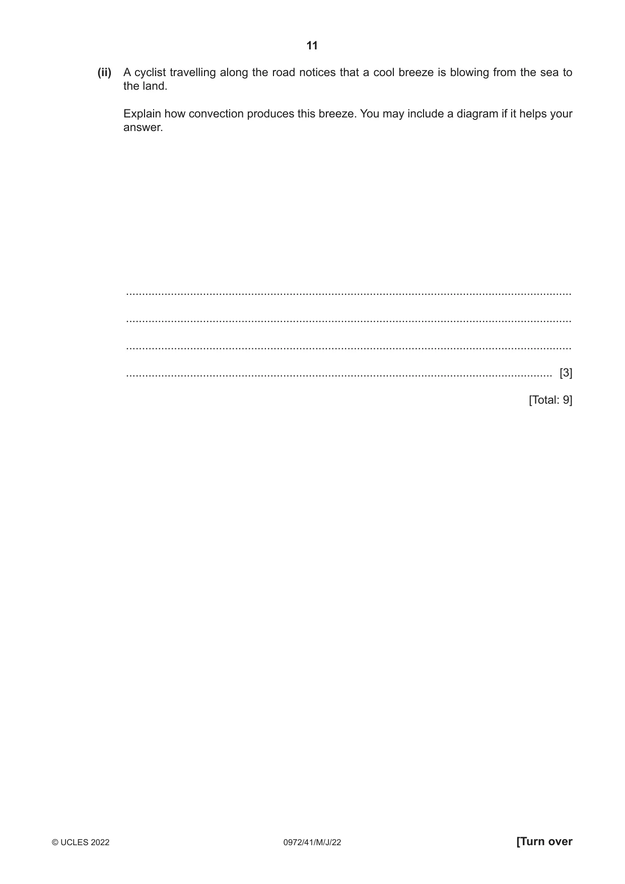 Cambridge IGCSE Physics (9-1) 0972 2022 May/June Paper 4 · Variant 1 question paper, page 11 of 16