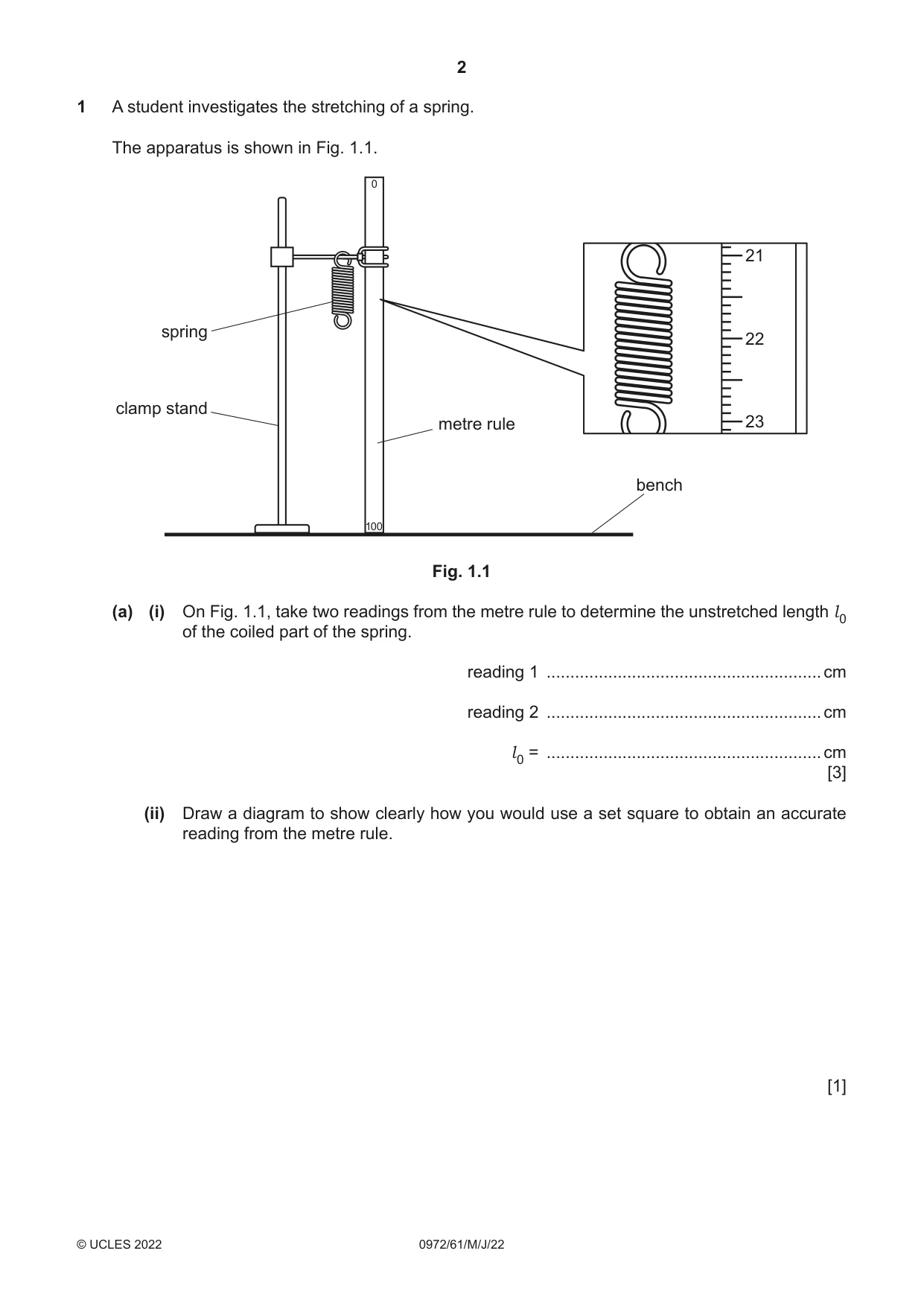 Cambridge IGCSE Physics (9-1) 0972 2022 May/June Paper 6 · Variant 1 question paper, page 2 of 12