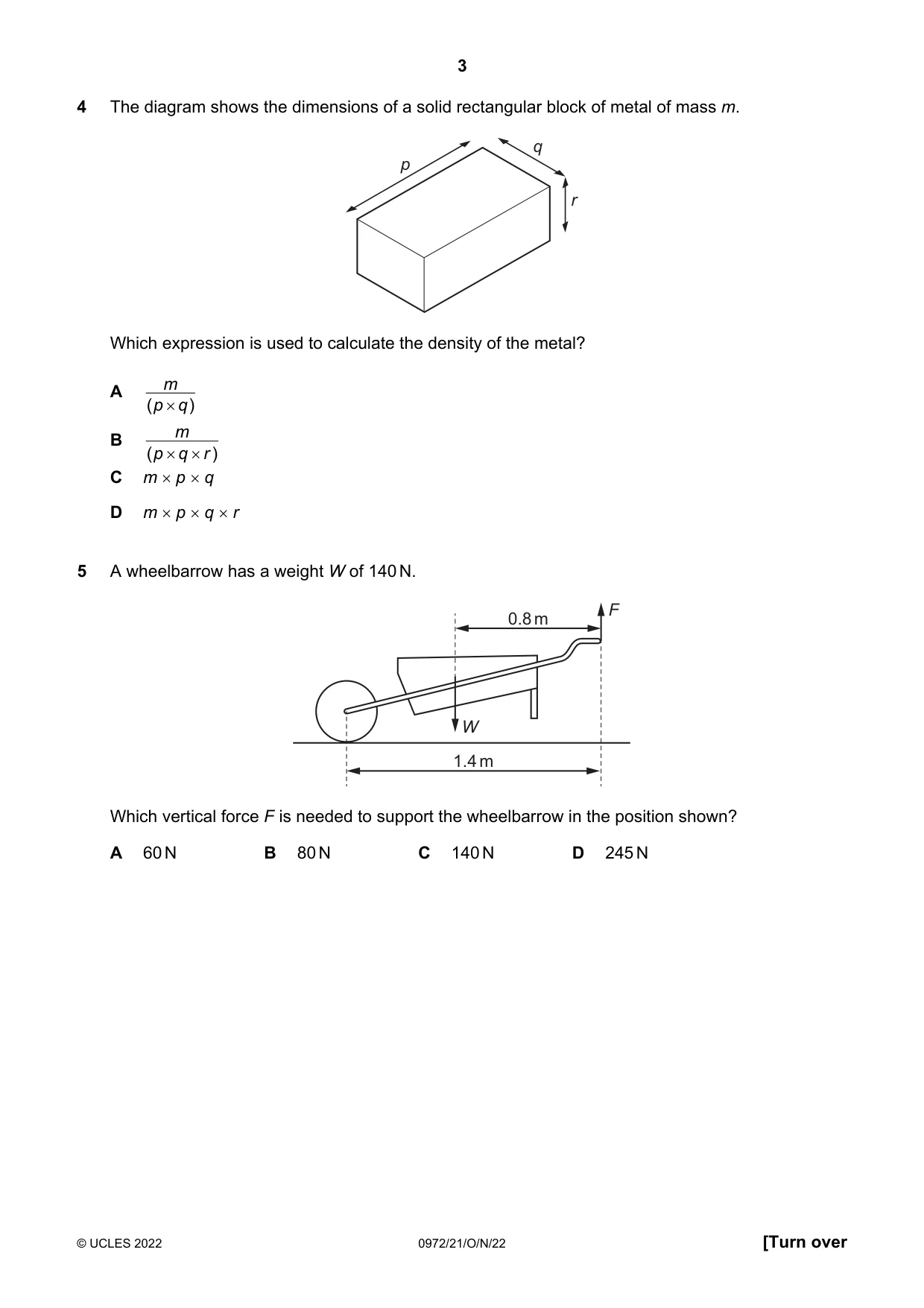 Cambridge IGCSE Physics (9-1) 0972 2022 Oct/Nov Paper 2 · Variant 1 question paper, page 3 of 16