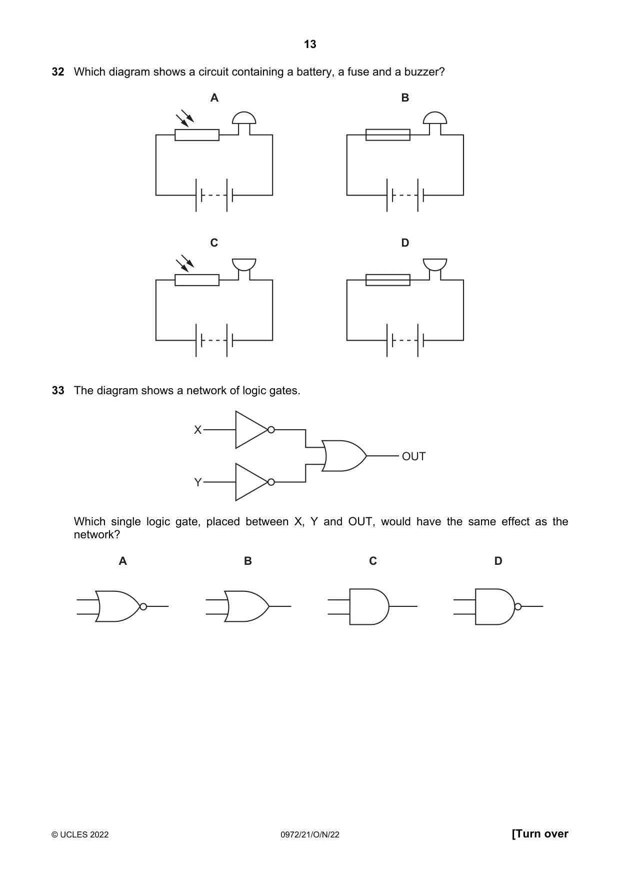Cambridge IGCSE Physics (9-1) 0972 2022 Oct/Nov Paper 2 · Variant 1 question paper, page 13 of 16