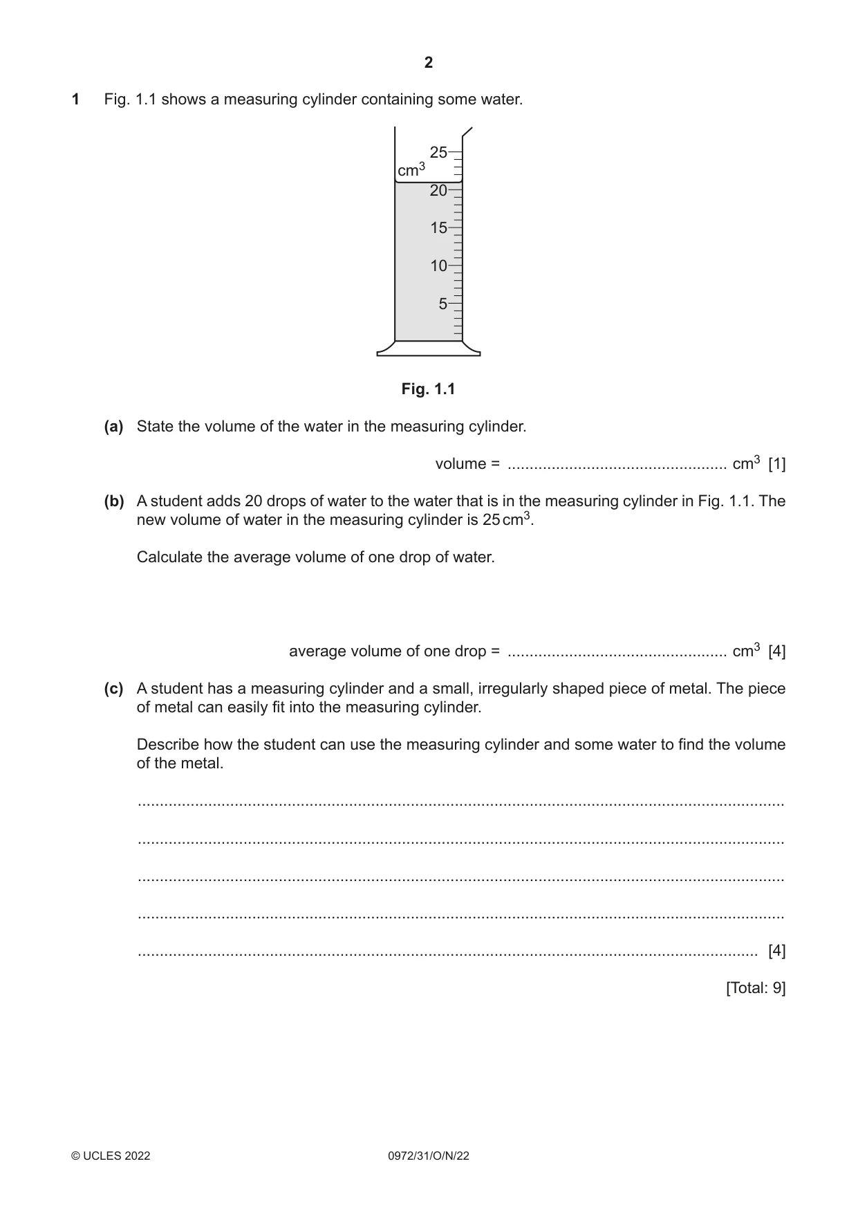 Cambridge IGCSE Physics (9-1) 0972 2022 Oct/Nov Paper 3 · Variant 1 question paper, page 2 of 16