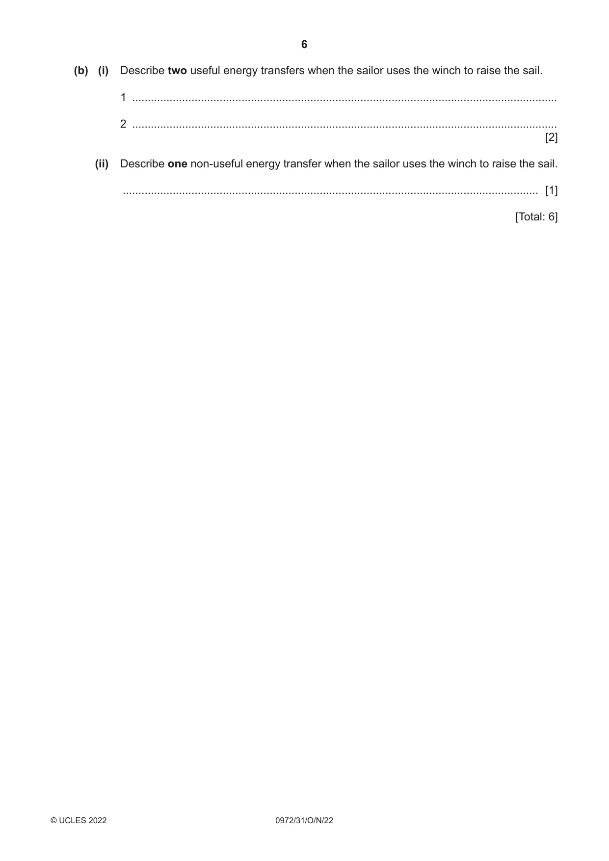 Cambridge IGCSE Physics (9-1) 0972 2022 Oct/Nov Paper 3 · Variant 1 question paper, page 6 of 16