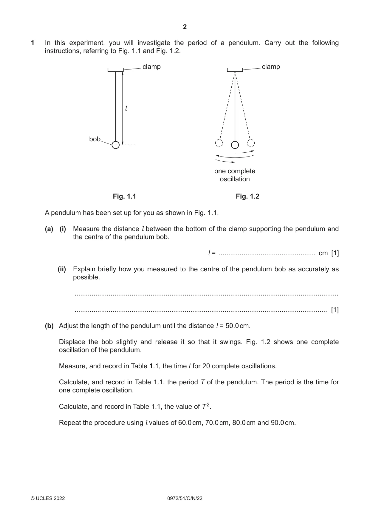 Cambridge IGCSE Physics (9-1) 0972 2022 Oct/Nov Paper 5 · Variant 1 question paper, page 2 of 12