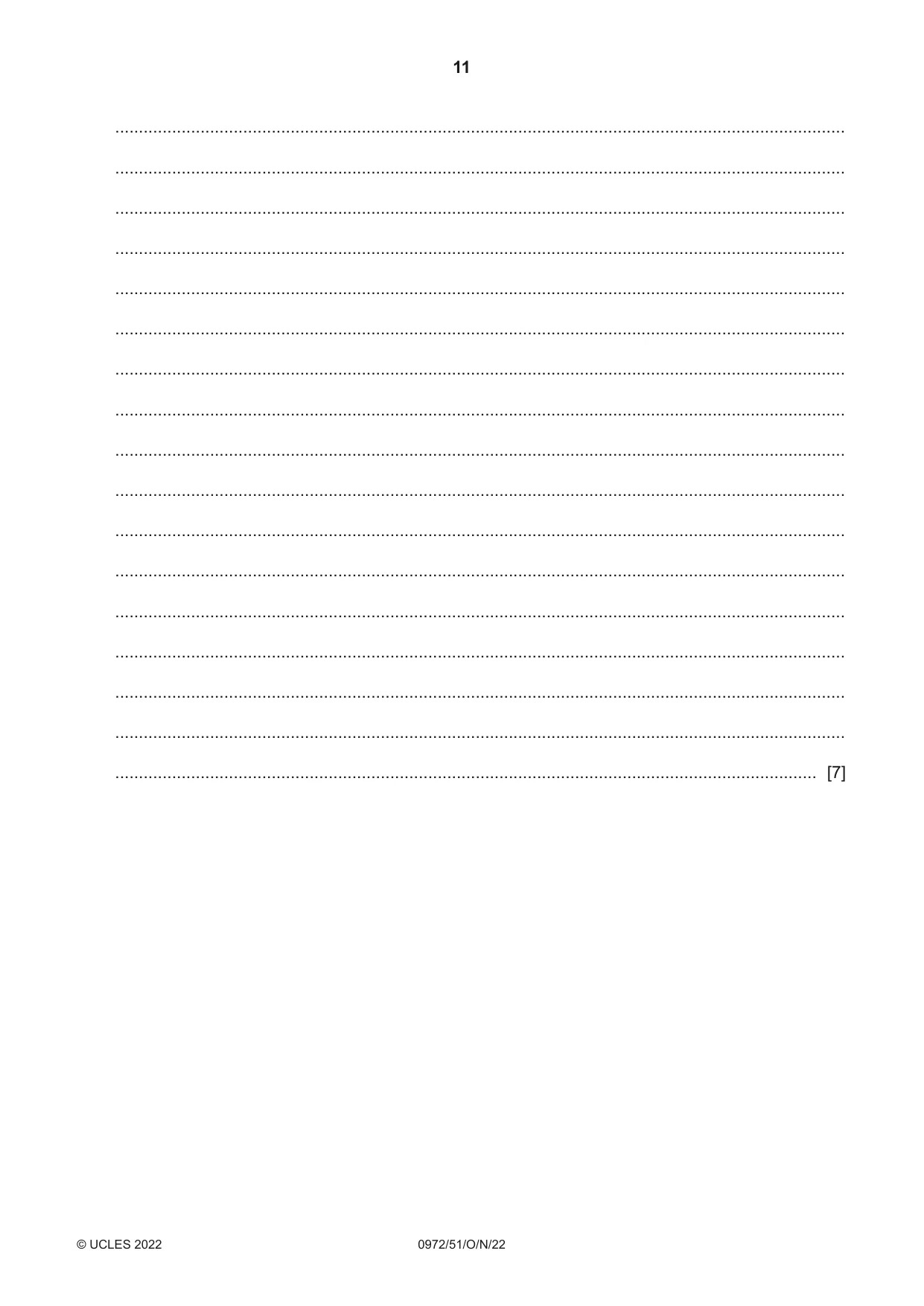 Cambridge IGCSE Physics (9-1) 0972 2022 Oct/Nov Paper 5 · Variant 1 question paper, page 11 of 12