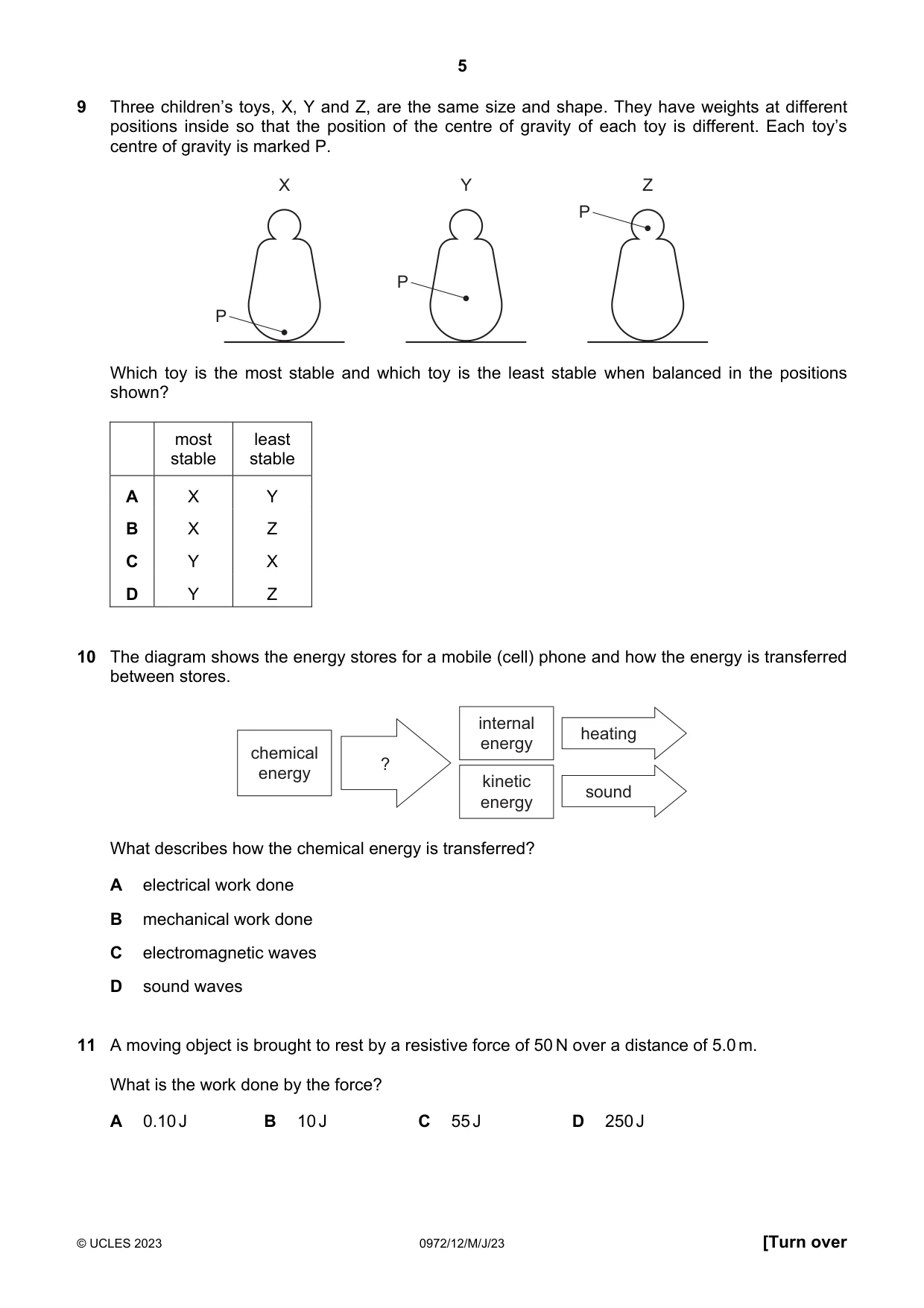 Cambridge IGCSE Physics (9-1) 0972 2023 May/June Paper 1 · Variant 2 question paper, page 5 of 16