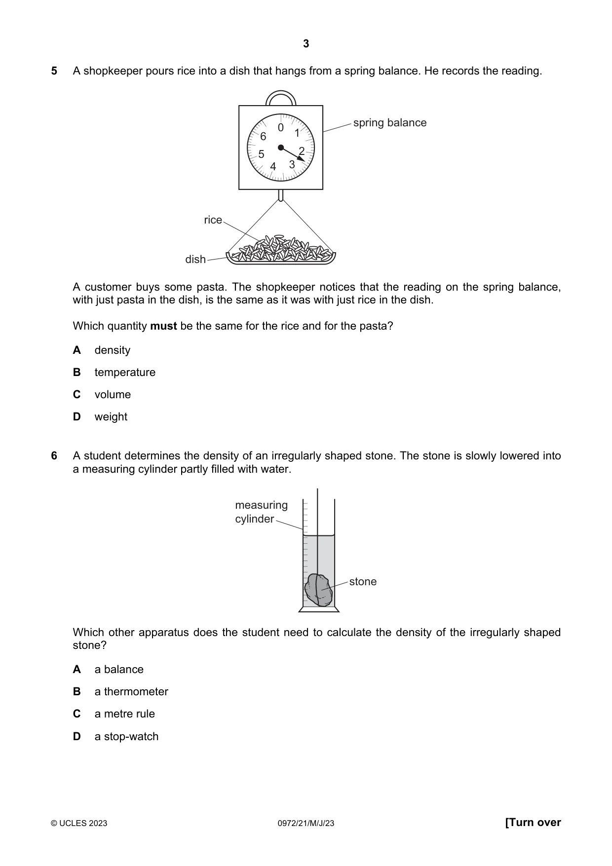 Cambridge IGCSE Physics (9-1) 0972 2023 May/June Paper 2 · Variant 1 question paper, page 3 of 16