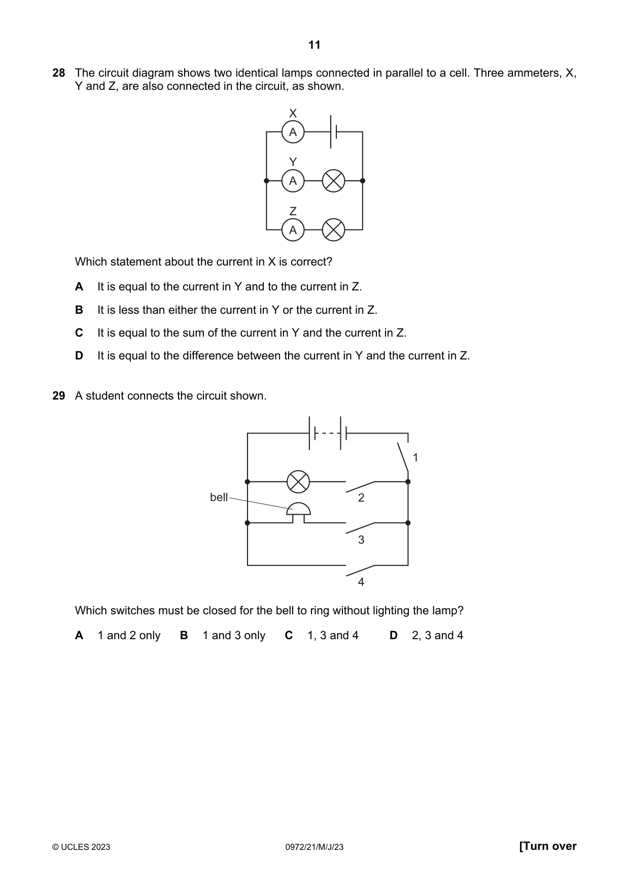Cambridge IGCSE Physics (9-1) 0972 2023 May/June Paper 2 · Variant 1 question paper, page 11 of 16