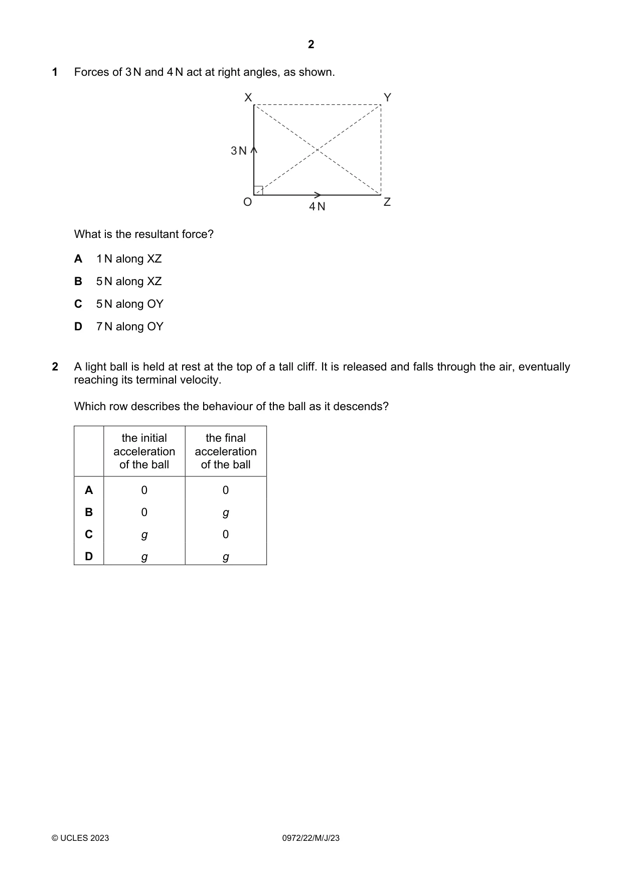 Cambridge IGCSE Physics (9-1) 0972 2023 May/June Paper 2 · Variant 2 question paper, page 2 of 16
