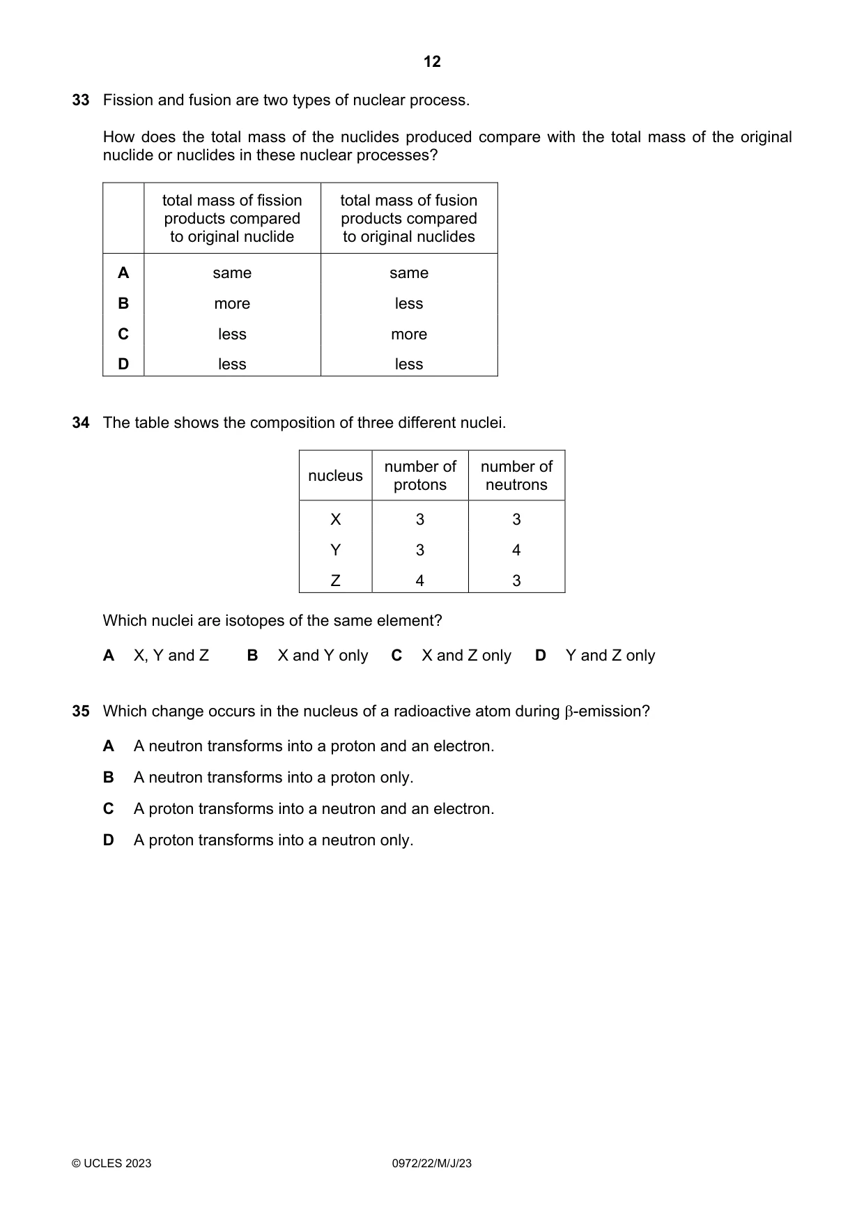 Cambridge IGCSE Physics (9-1) 0972 2023 May/June Paper 2 · Variant 2 question paper, page 12 of 16