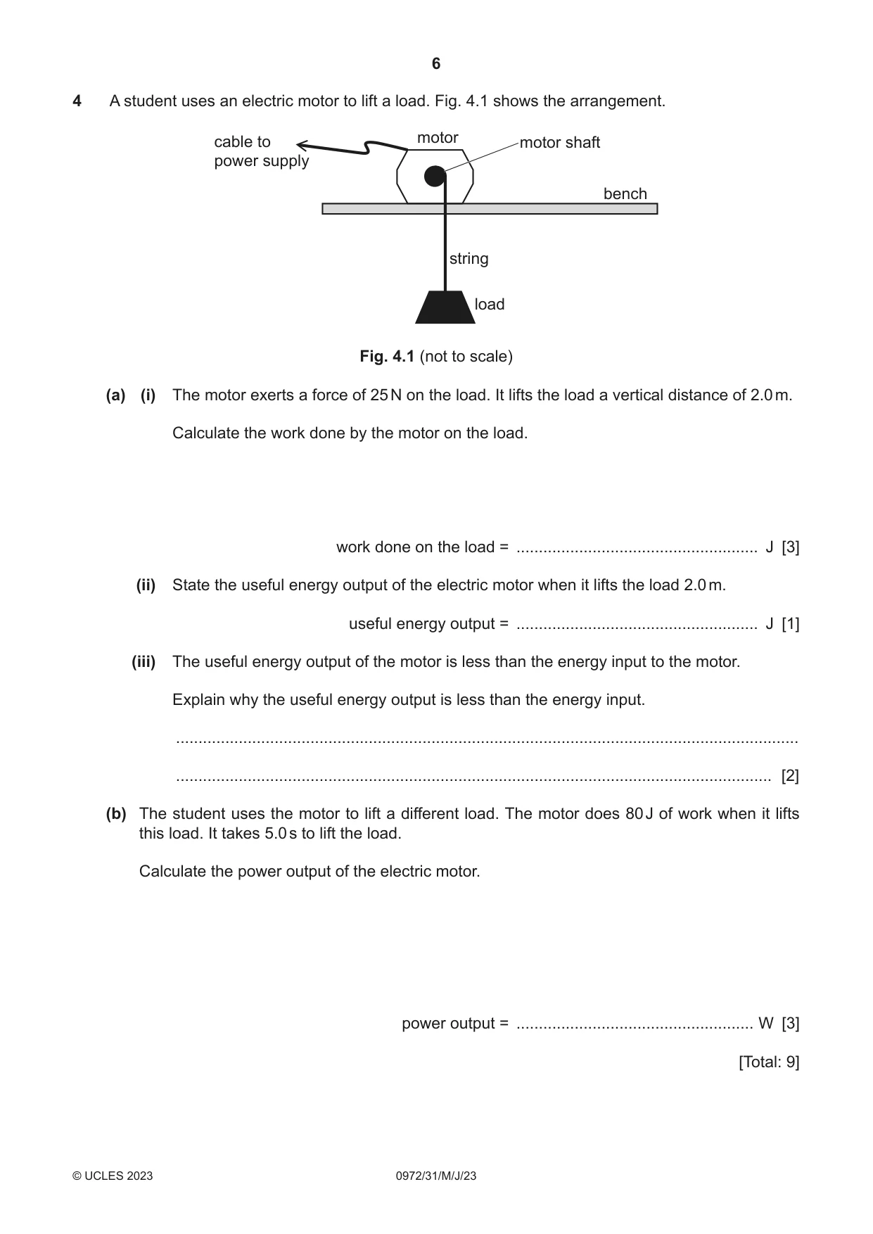 Cambridge IGCSE Physics (9-1) 0972 2023 May/June Paper 3 · Variant 1 question paper, page 6 of 16