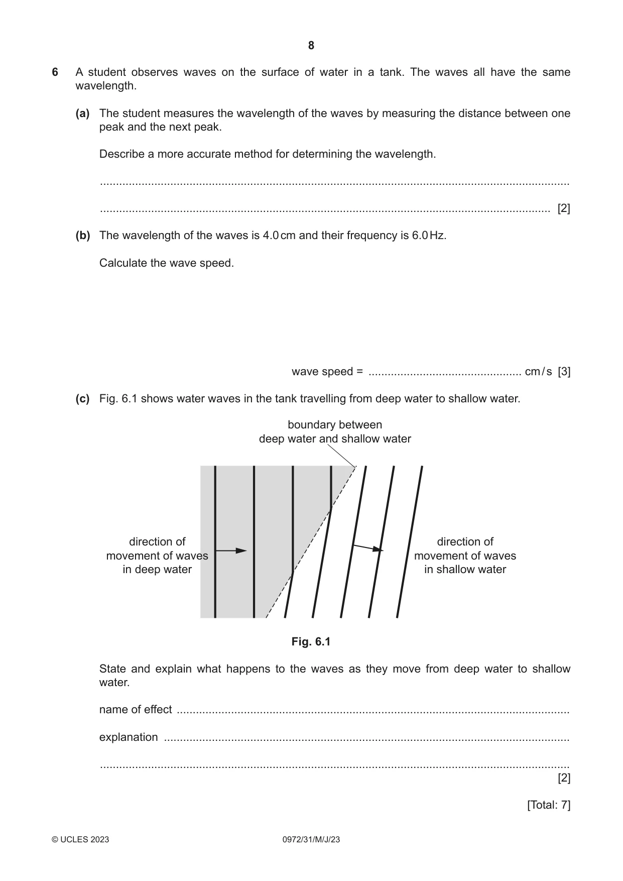 Cambridge IGCSE Physics (9-1) 0972 2023 May/June Paper 3 · Variant 1 question paper, page 8 of 16