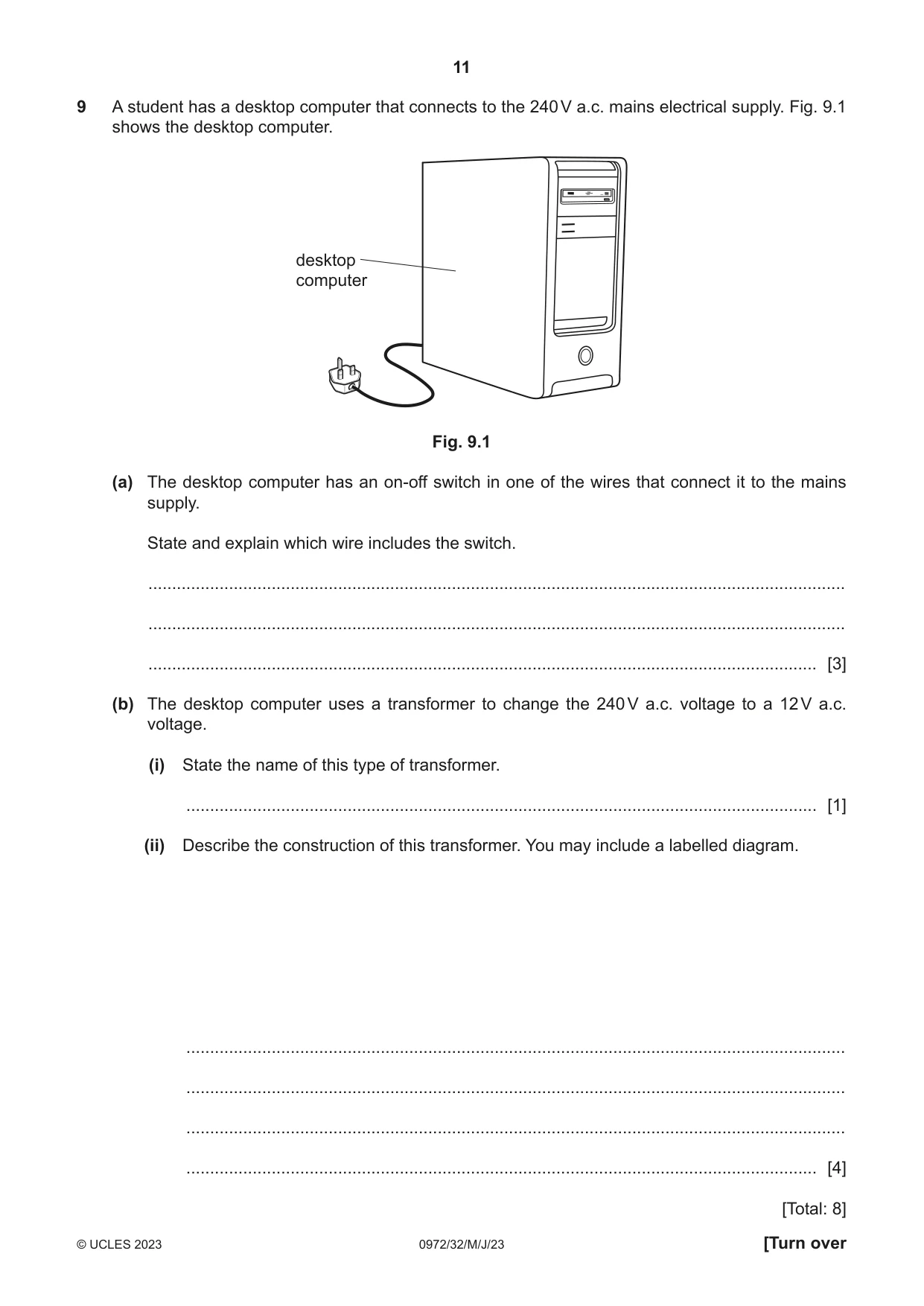 Cambridge IGCSE Physics (9-1) 0972 2023 May/June Paper 3 · Variant 2 question paper, page 11 of 16
