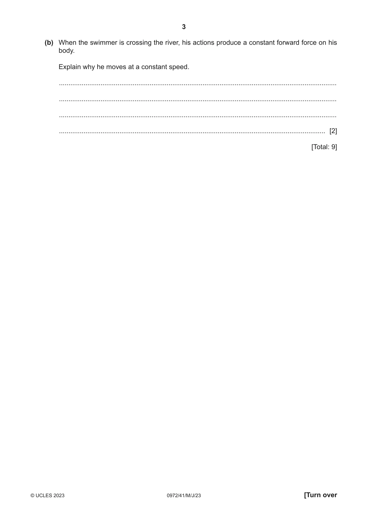 Cambridge IGCSE Physics (9-1) 0972 2023 May/June Paper 4 · Variant 1 question paper, page 3 of 20