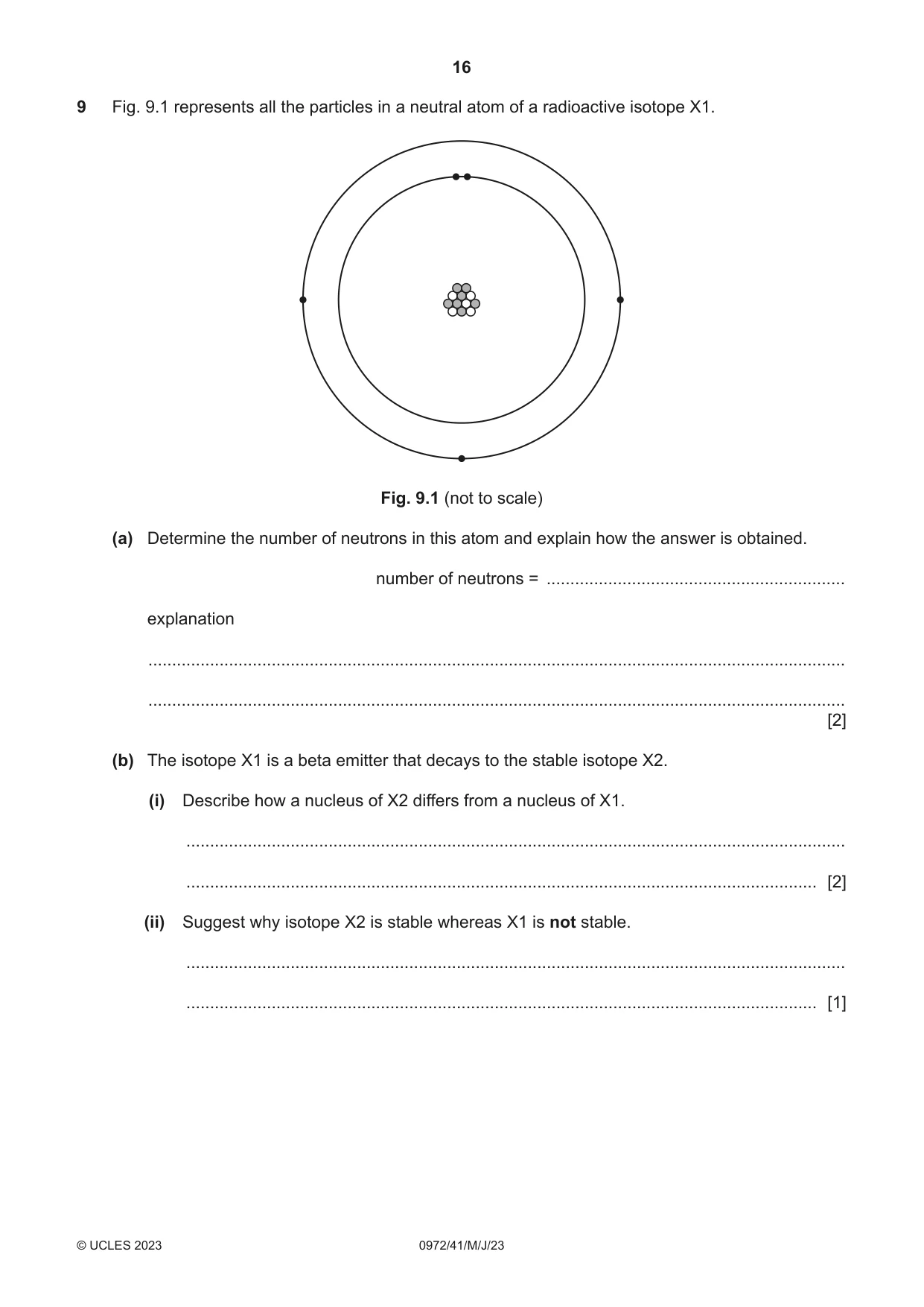 Cambridge IGCSE Physics (9-1) 0972 2023 May/June Paper 4 · Variant 1 question paper, page 16 of 20